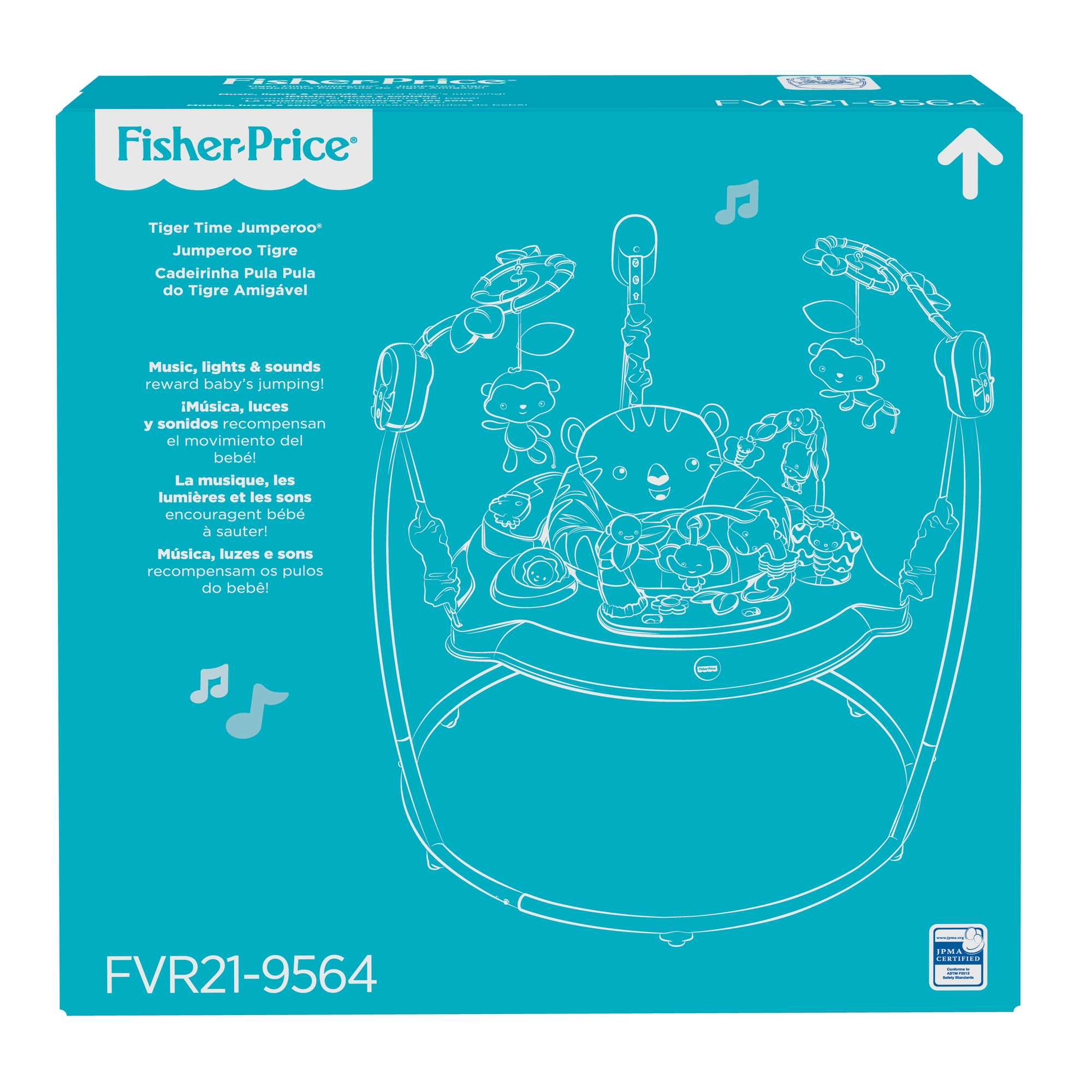 Fisher-Price Tiger Time Jumperoo With Music, Lights & Sounds