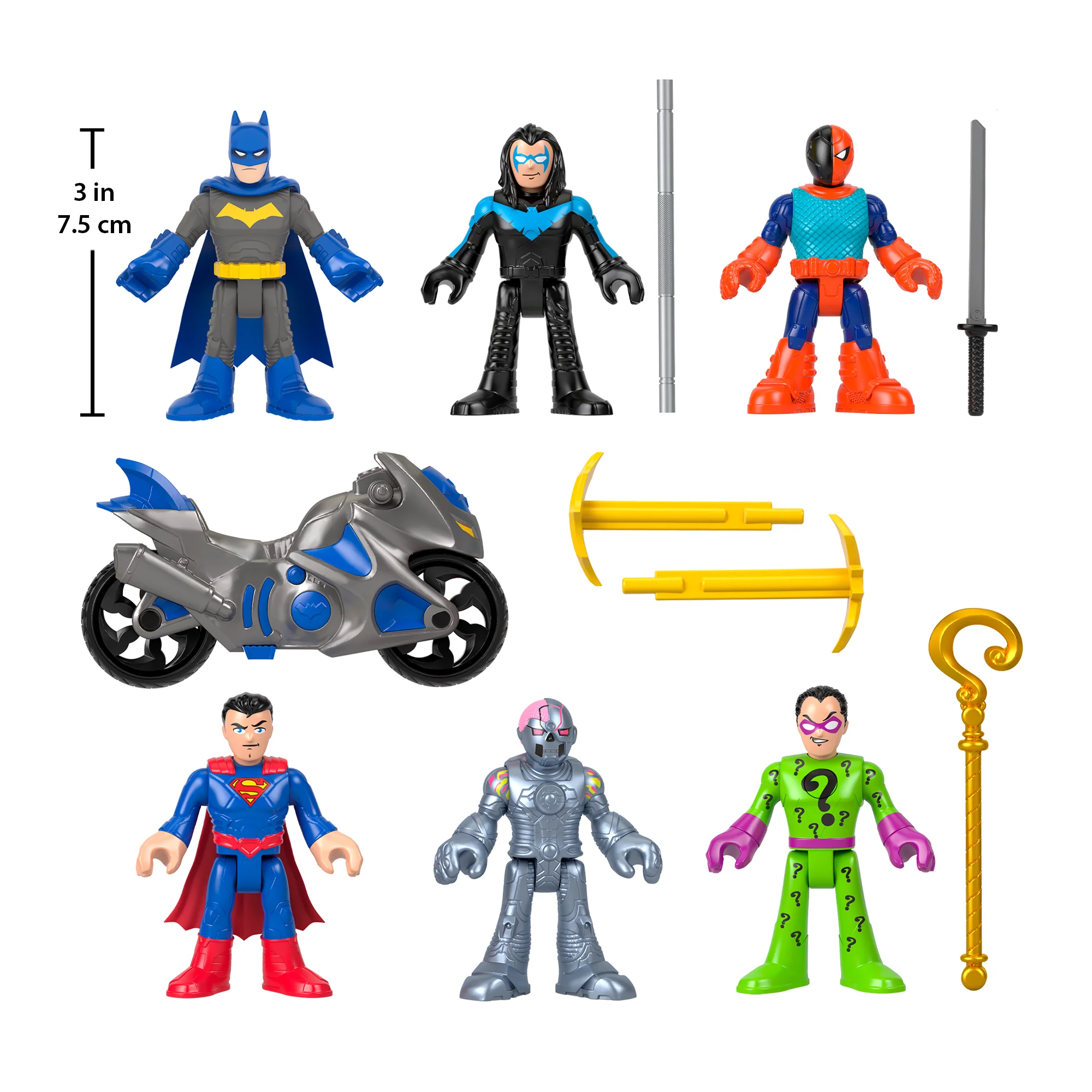 Imaginext DC Super Friends Deluxe Figure Pack Batman Toys For Preschool Kids, 9 Pieces