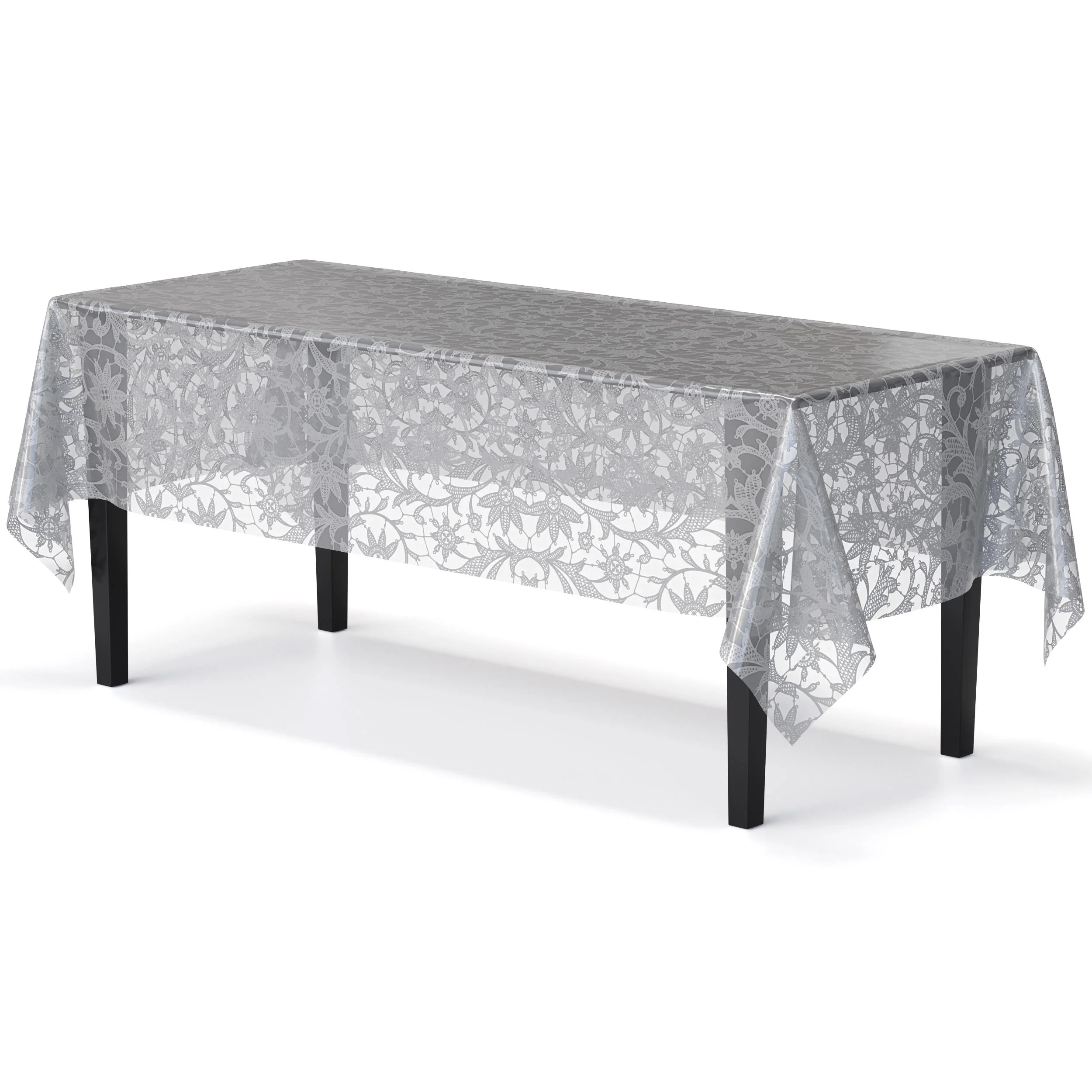Silver Lace Table Cover