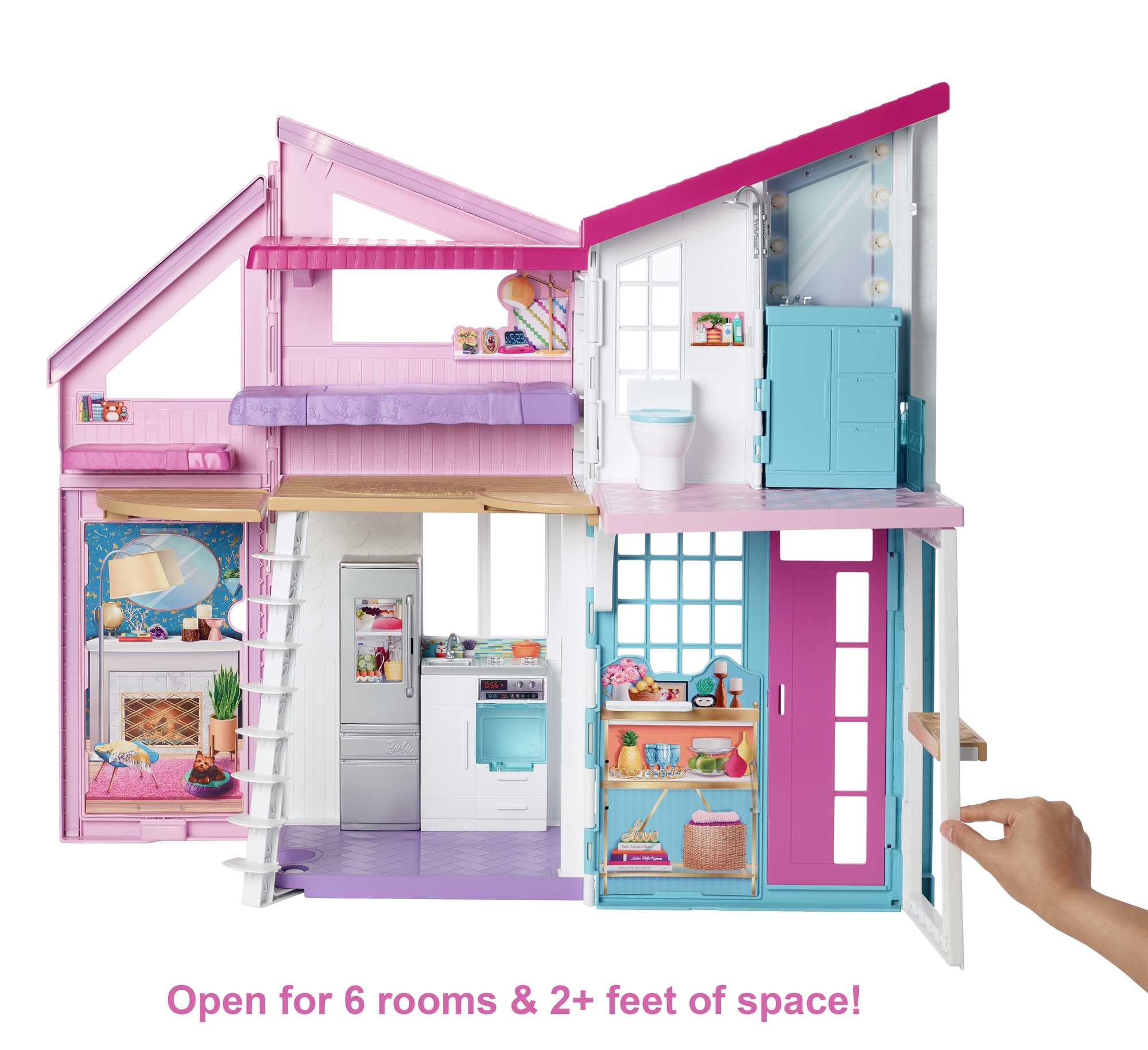 Barbie Malibu House Dollhouse Playset With 25+ Furniture And Accessories (6 Rooms)