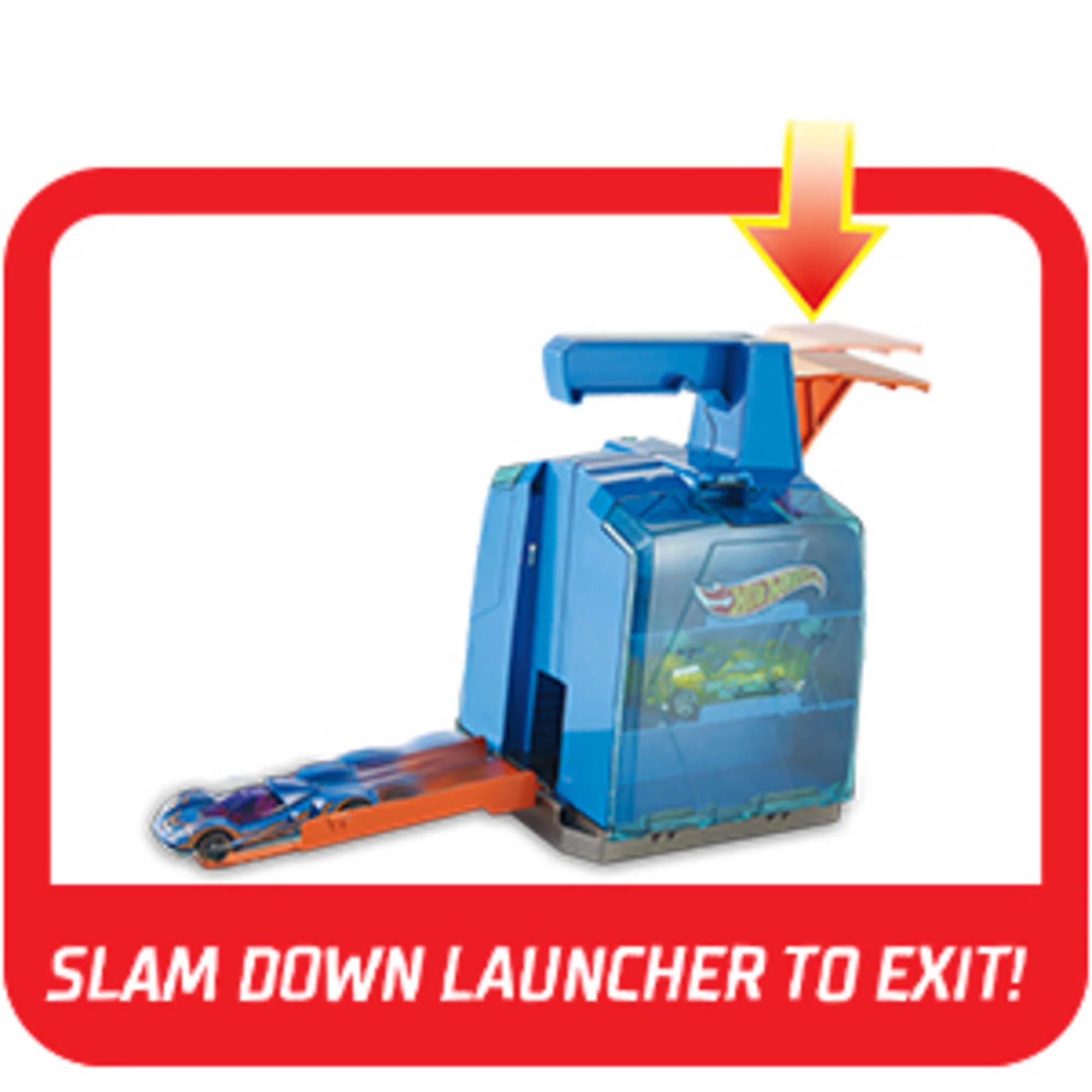 Hot Wheels Launcher Case Storage For 6 1:64 Scale Toy Cars Ages 5 To 10