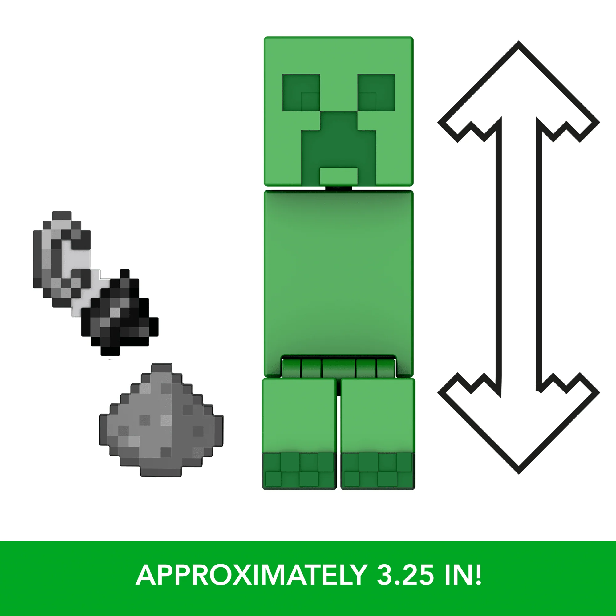 Minecraft Action Figures & Accessories Collection, 3.25-in Scale & Pixelated Design (Characters May Vary)
