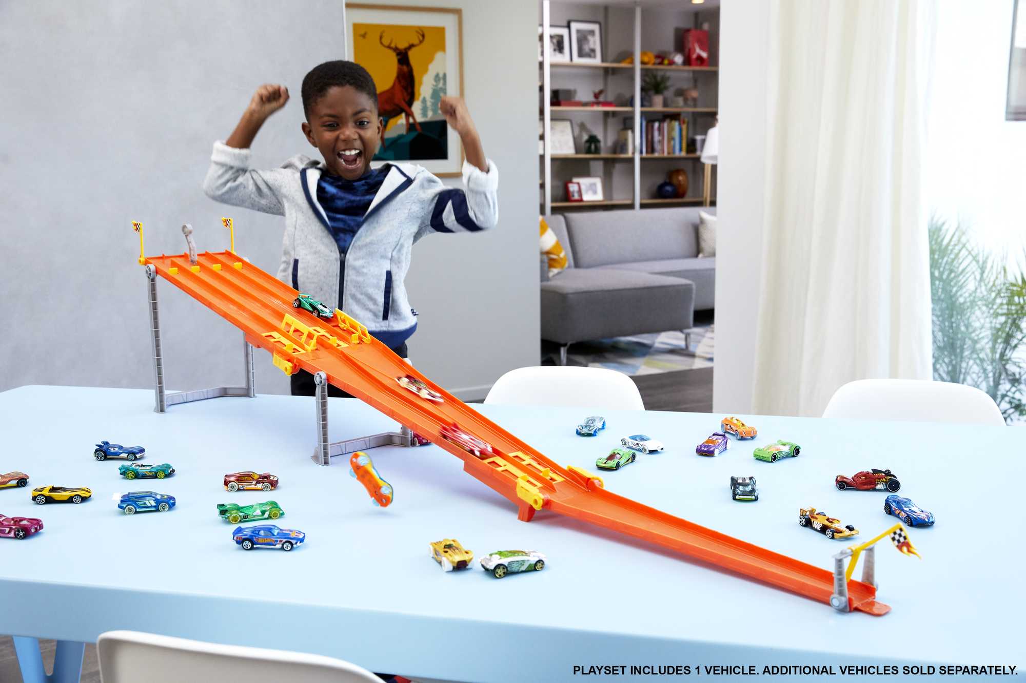 Hot Wheels 4-Lane Elimination Race Track Set, For Kids 4 Years Old & Up