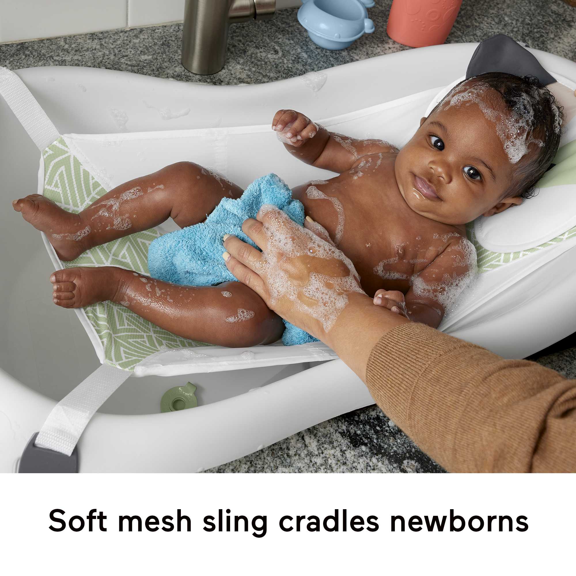 Fisher-Price Baby Bath Tub For Newborn To Toddler, 4-In-1 Sling 'n Seat, Puppy Perfection