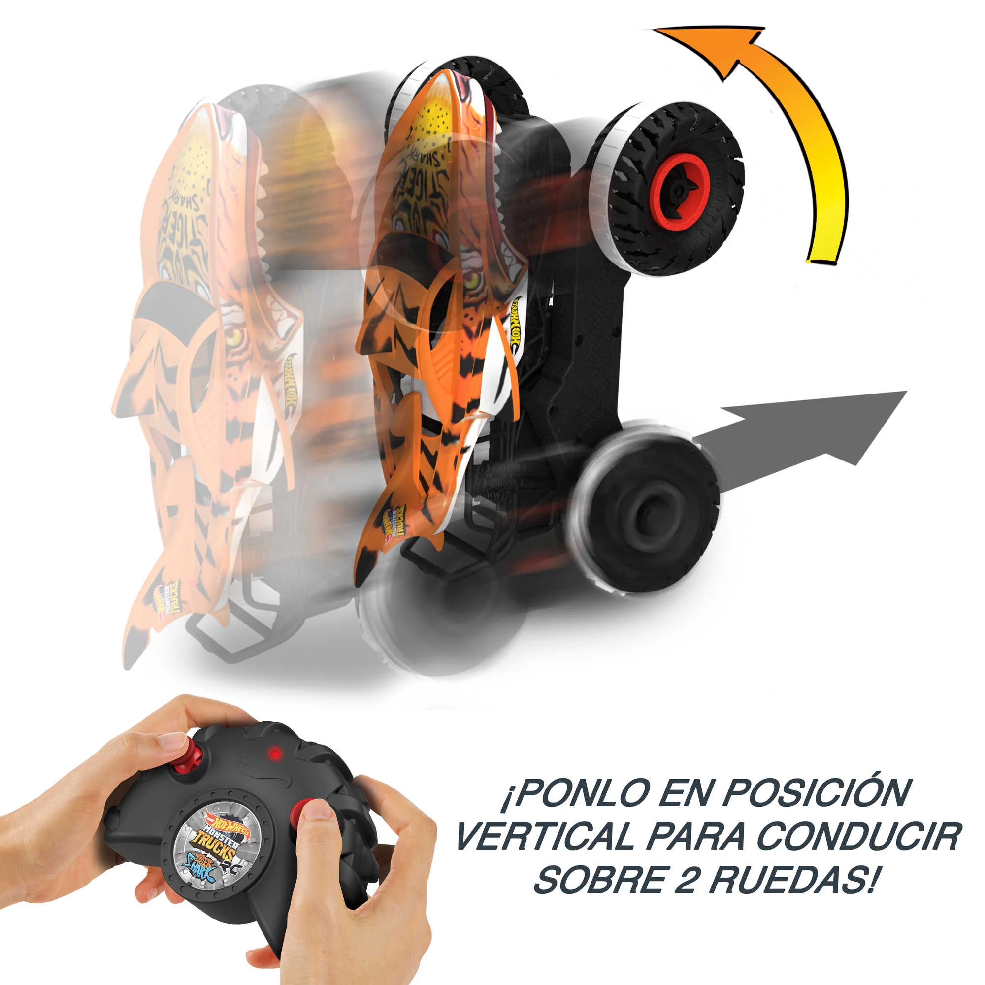 Hot Wheels Monster Trucks Veh��culo a Control Remoto Tiger Shark Escala 1:15