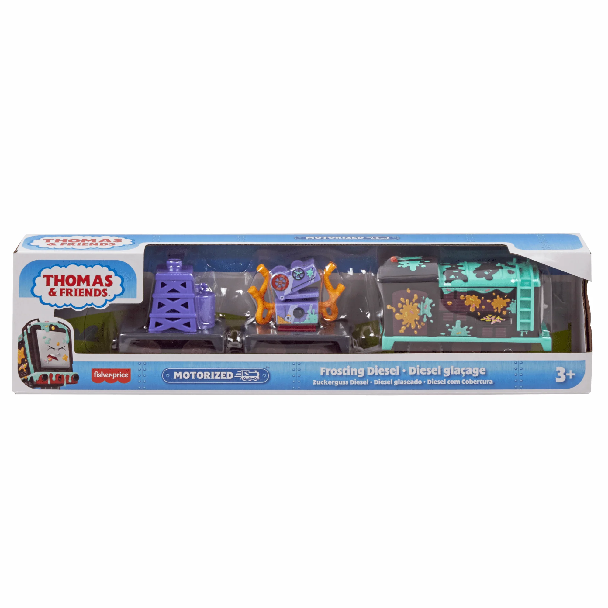 Thomas & Friends Frosting Diesel Motorized Toy Train Engine & Cargo For Preschool Kids
