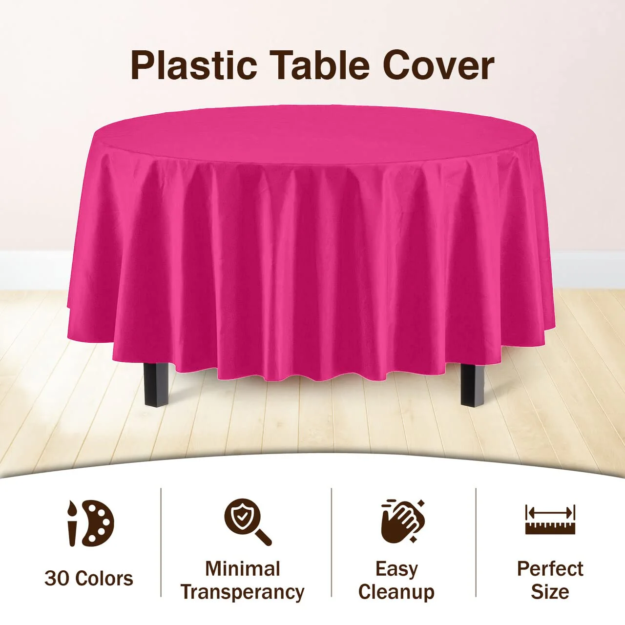 Premium Round Hot Pink Table Cover