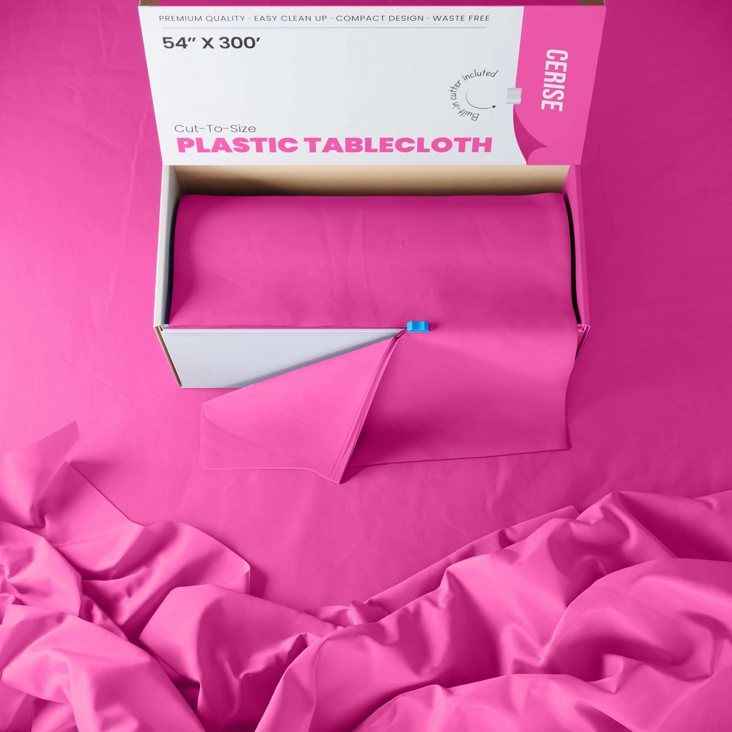 54 In. x 300 Ft. Cut To Size Table Roll | Hot Pink