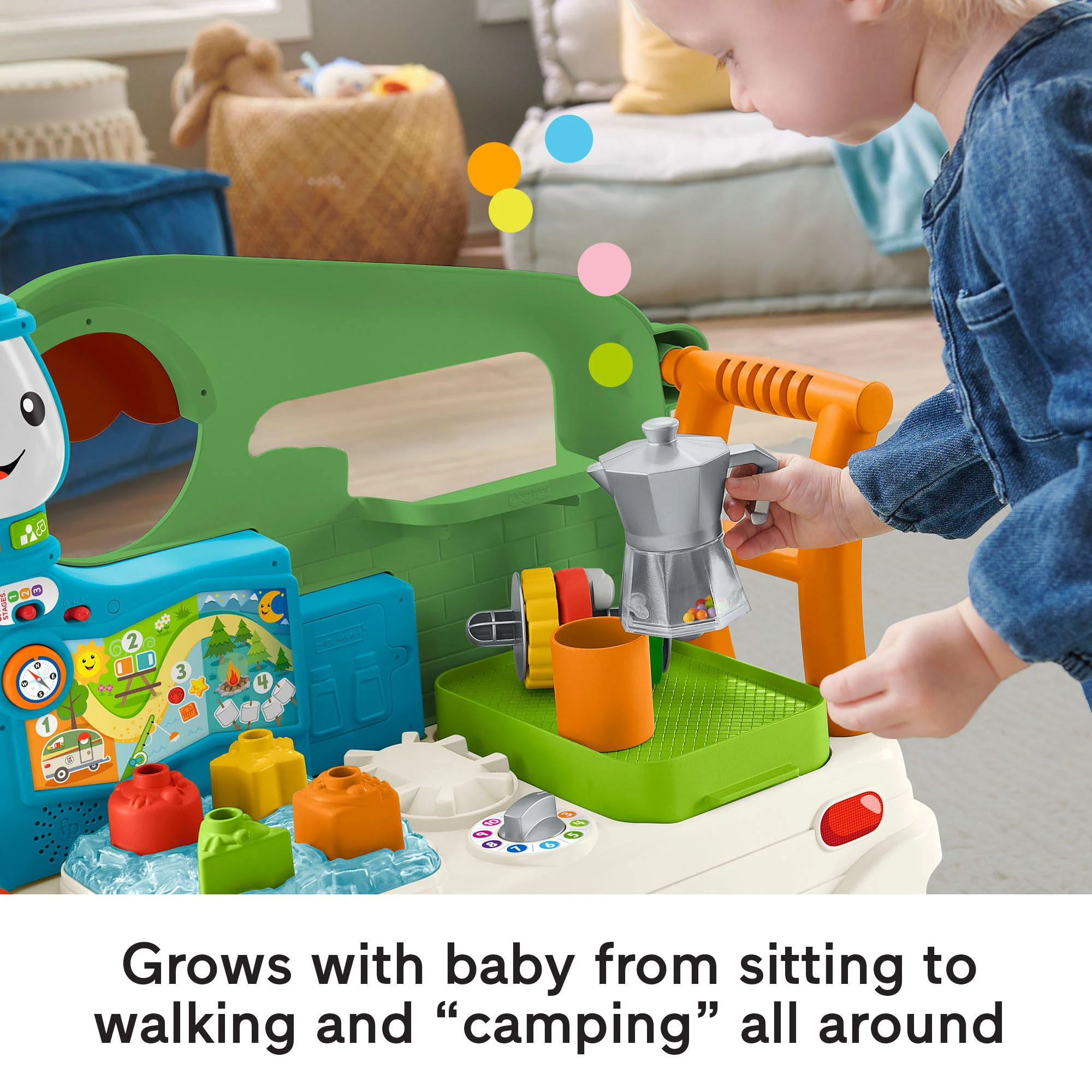 Fisher-Price Laugh & Learn 3-In-1 On-The-Go Camper Infant Walker & Toddler Activity Center