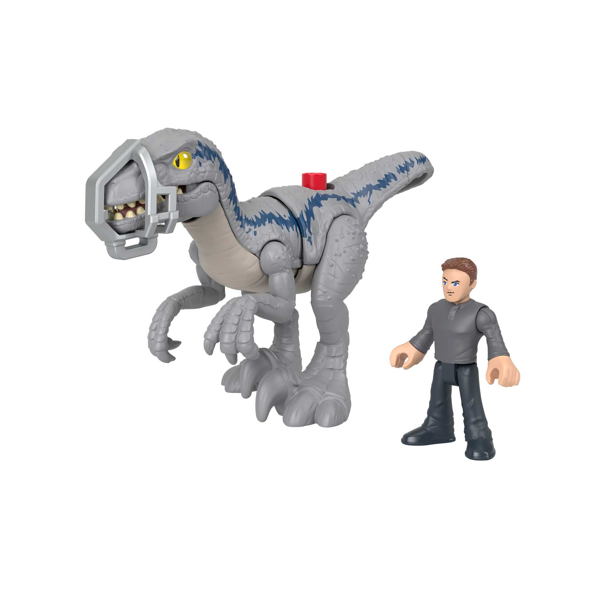Imaginext Jurassic World Dominion Blue & Owen Dinosaur Toy Set, 3 Pieces, Preschool Toys