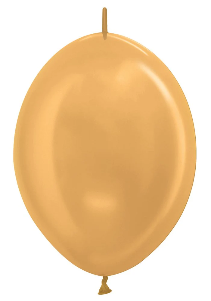 12 inch Sempertex Metallic Gold LINK-O-LOON 50ct