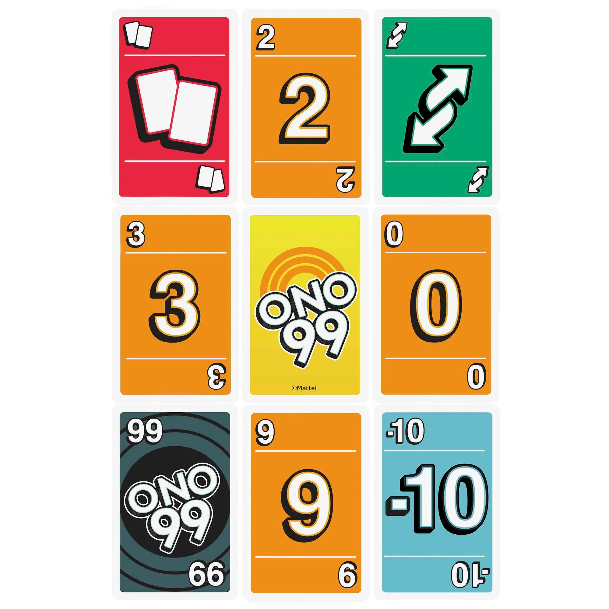 Mattel Games 3 Card Game Pack - UNO, Phase 10, Ono 99 in Storage Tin Box