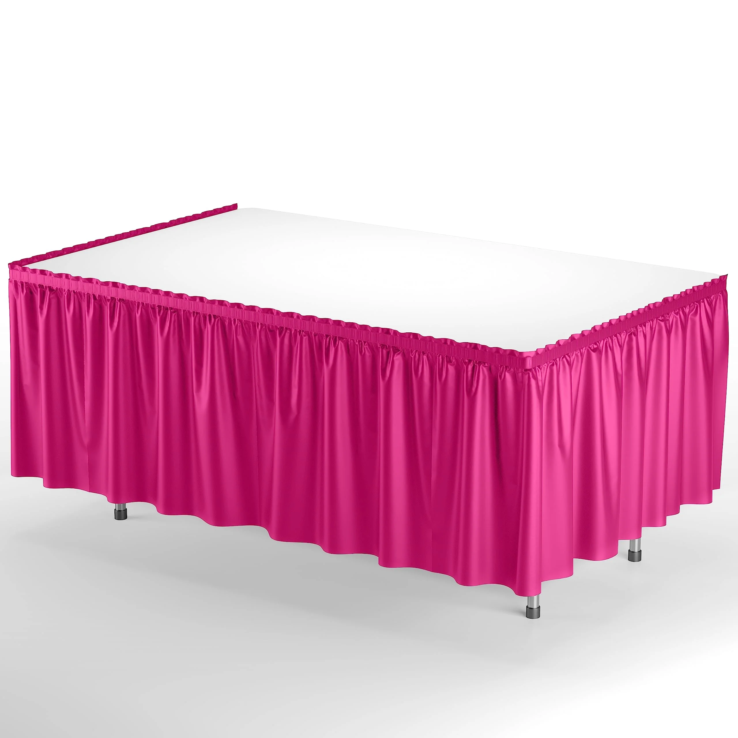 Hot Pink Plastic Table Skirt