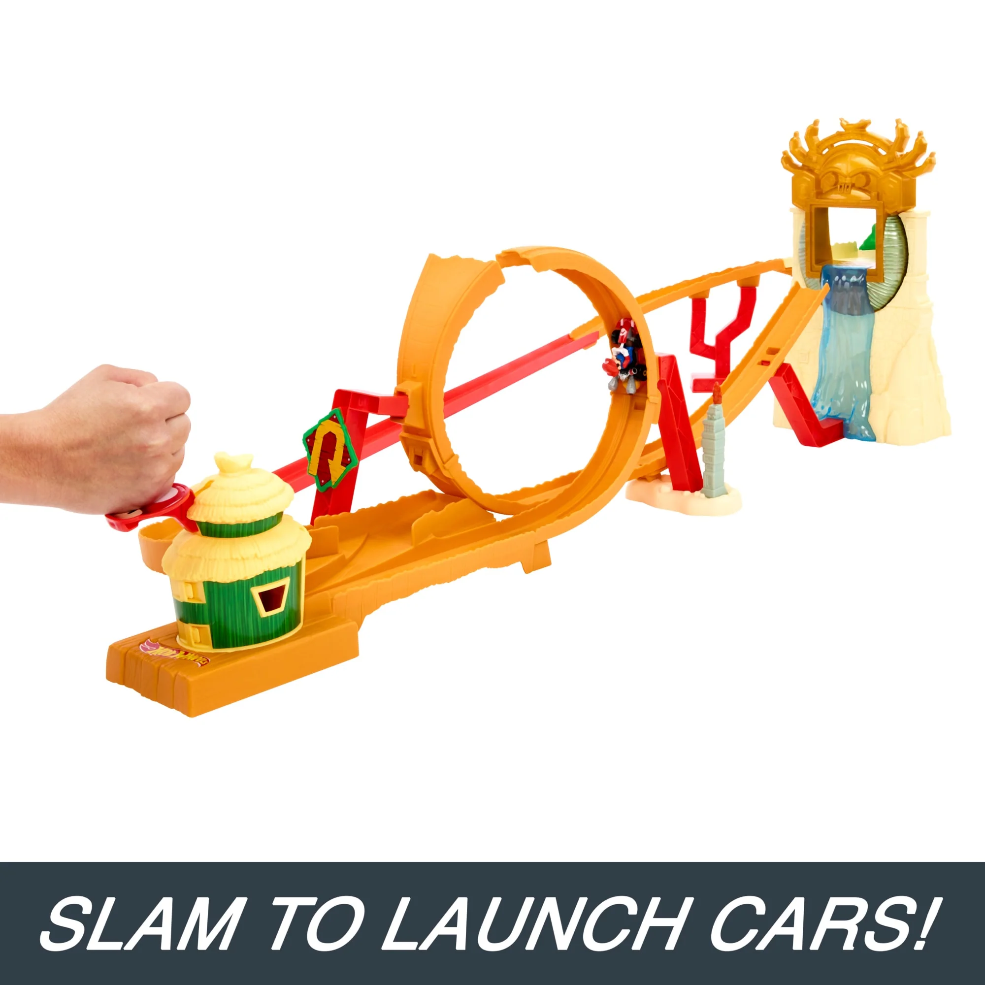 Hot Wheels The Super Mario Bros. Movie Jungle Kingdom Raceway Playset With Mario Die-Cast Toy Car