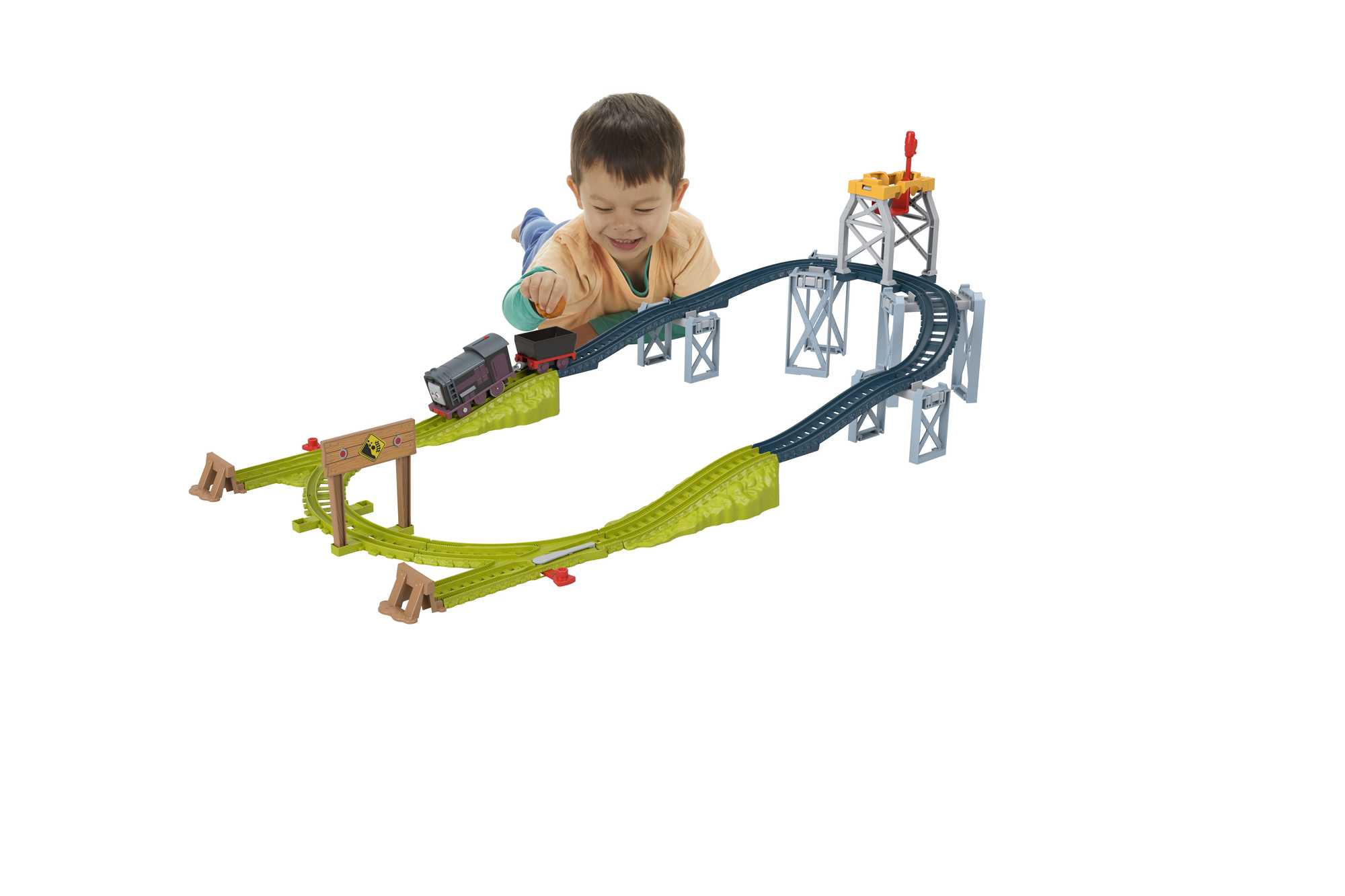 Thomas & Friends Diesel's Cargo Drop Motorized Toy Train & Track Set For Preschool Kids