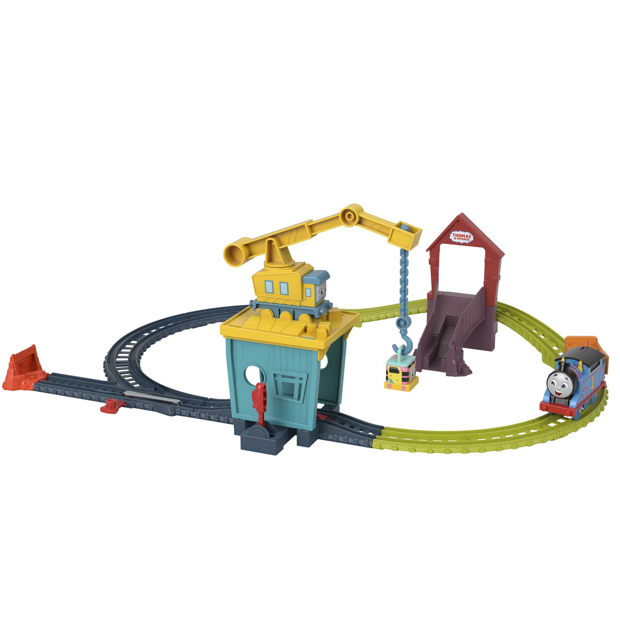Thomas And Friends Train Set With Carly The Crane Sandy And Motorized Thomas, Fix ��Em Up Friends