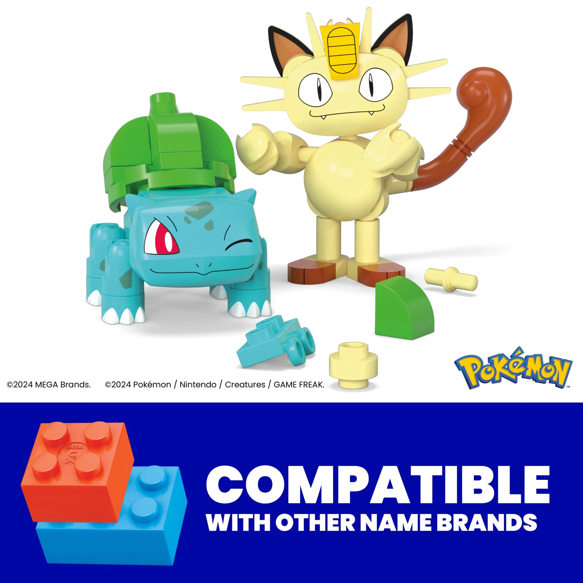 MEGA Pok��mon Pok�� Ball 2-Pack Building Toy Kits With 2 Action Figures (60 Pieces) For Kids