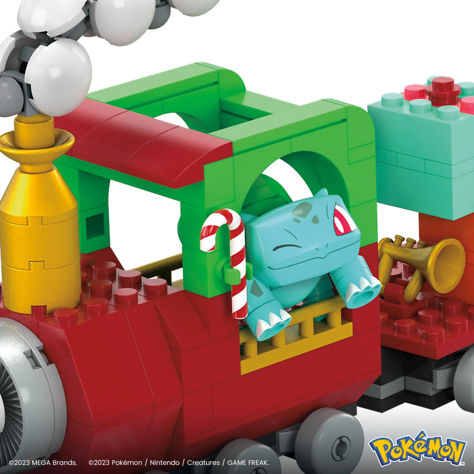 MEGA Pok��mon Holiday Train Building Set With 373 Pieces And Festive Surprises