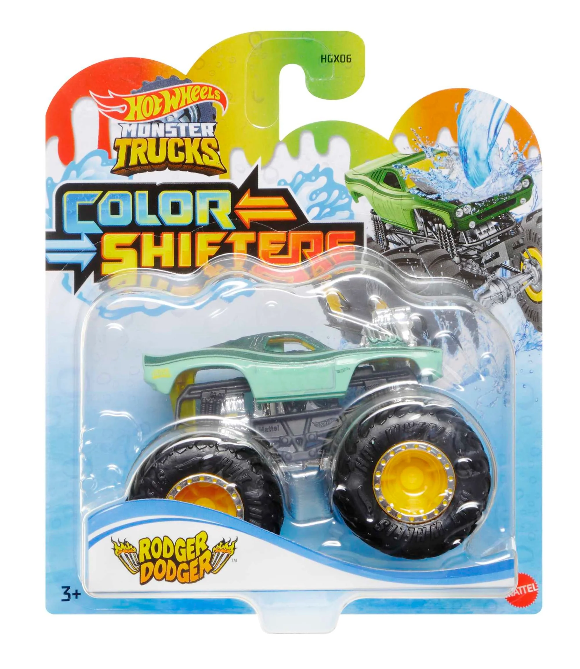 Hot Wheels Monster Trucks Veh��culo de Juguete 1:64 Color Shifter Rodger Dodger