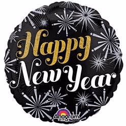 Anagram New Year Pizzazz 18in Holographic Foil Balloon FLAT