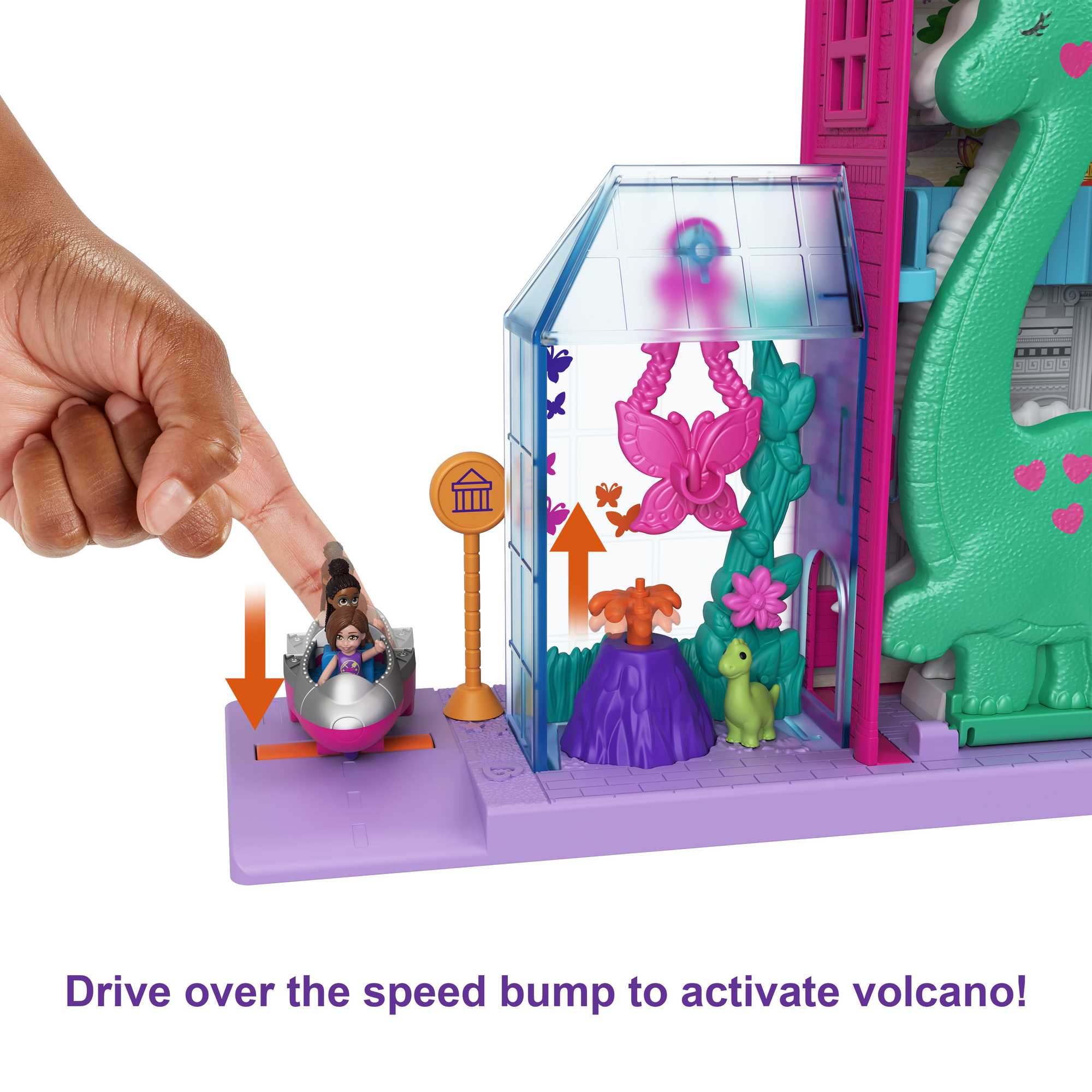 Polly Pocket Starring Shani Pollyville Museum Playset, 2 Micro Dolls, 3 Floors, 15 Accessories, 4 & Up