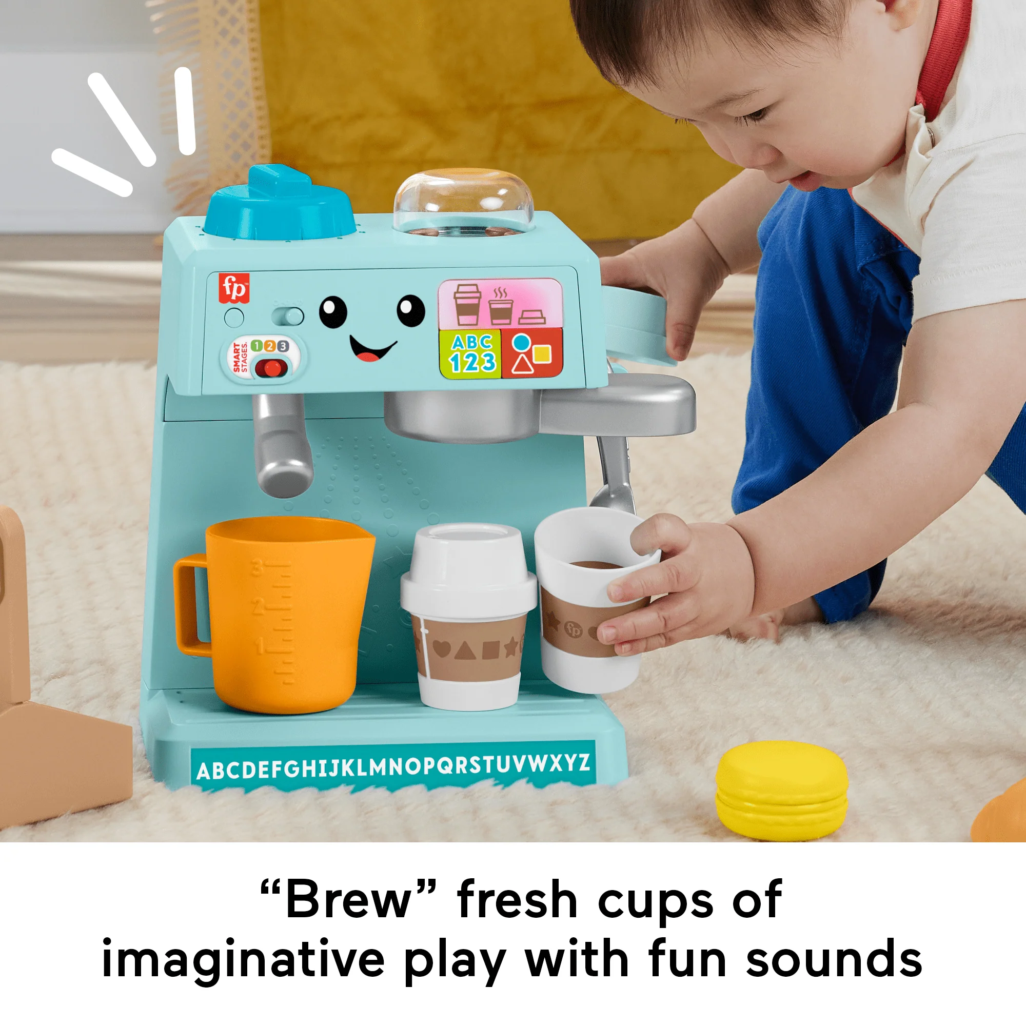 Fisher-Price Laugh & Learn Learn & Serve Coffee Caf�� Toddler Electronic Toy, 10 Play Pieces