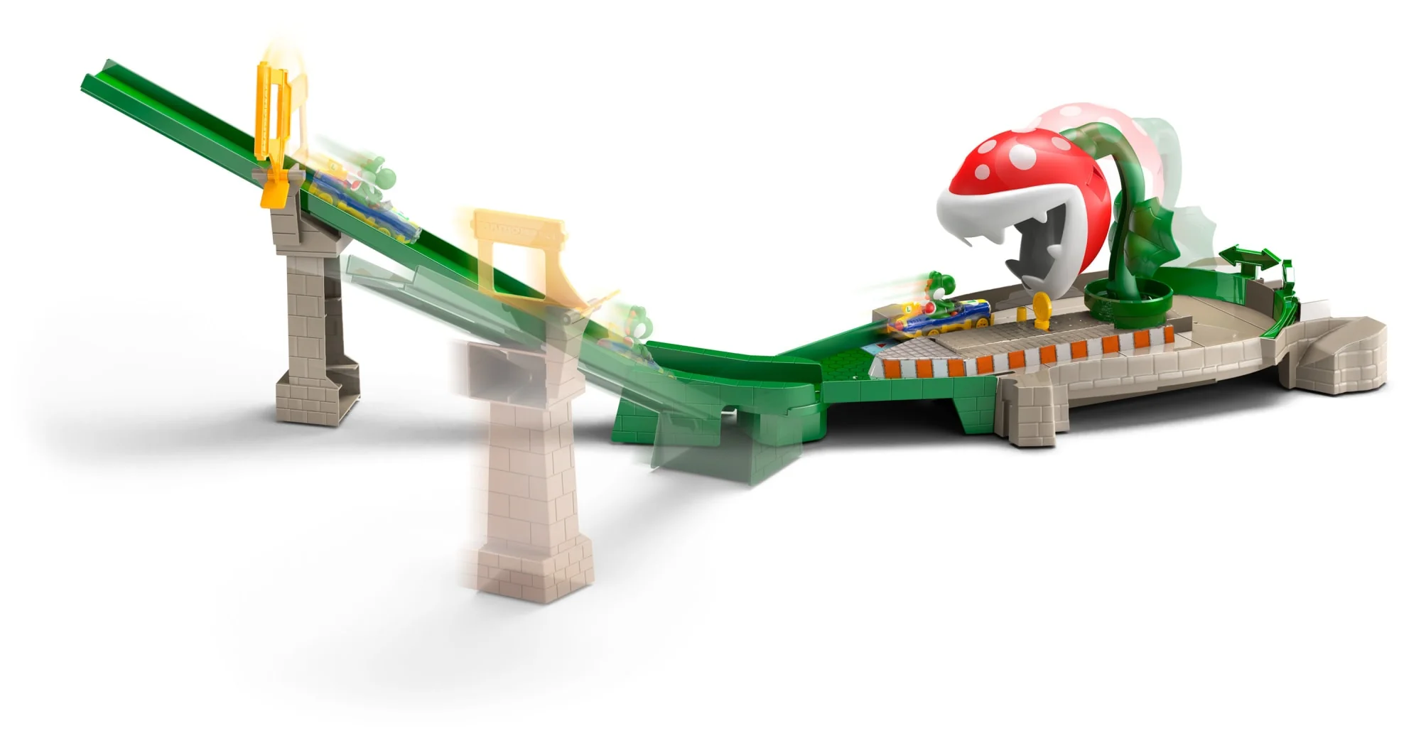 Hot Wheels Mario Kart Track Set - Piranha Plant Slide Track With Mario Kart Vehicle And Nemesis