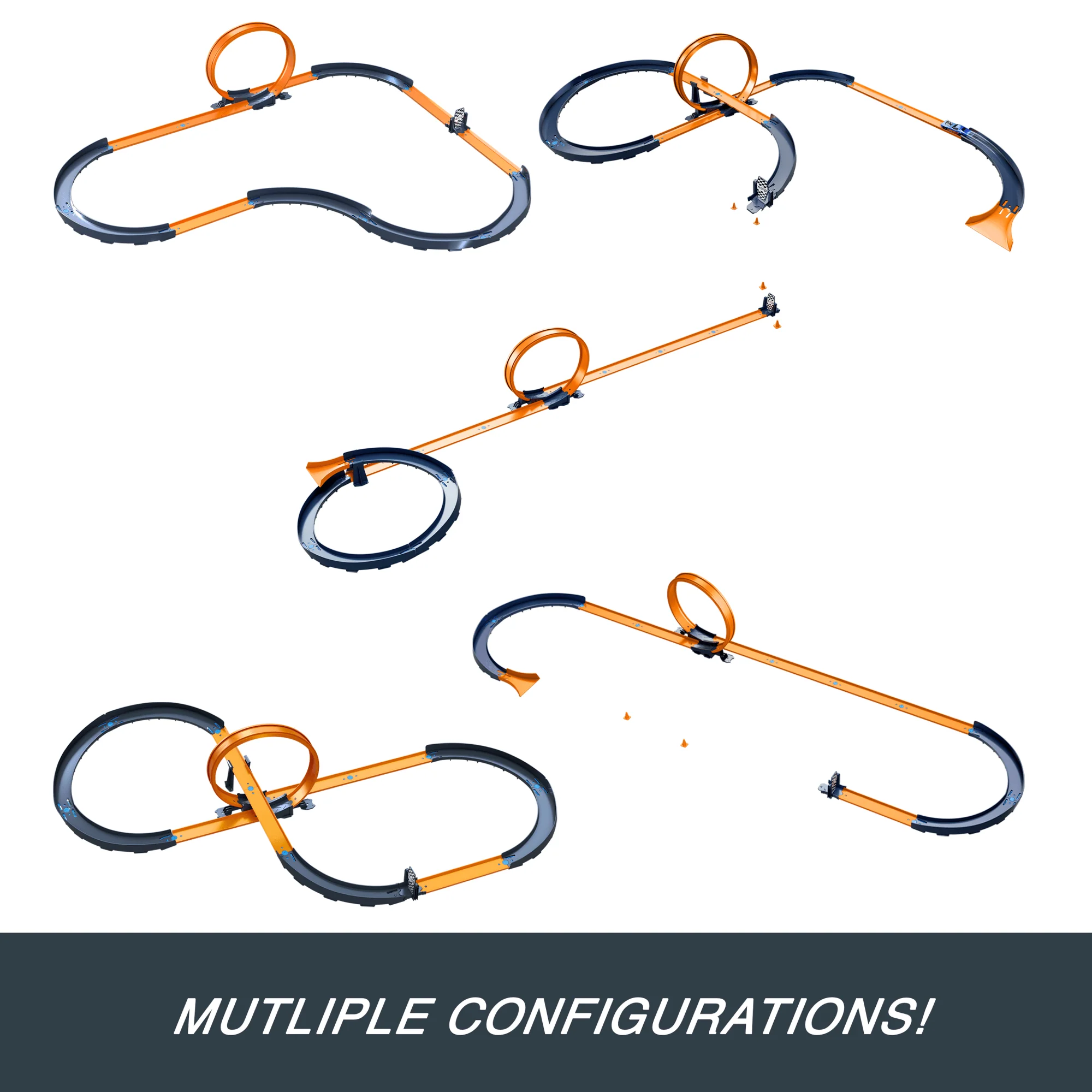 Hot Wheels RC Speed Challenge Track Set & Battery-Powered Remote-Control 1:64 Scale Toy Car, 30+ Pieces Of Track