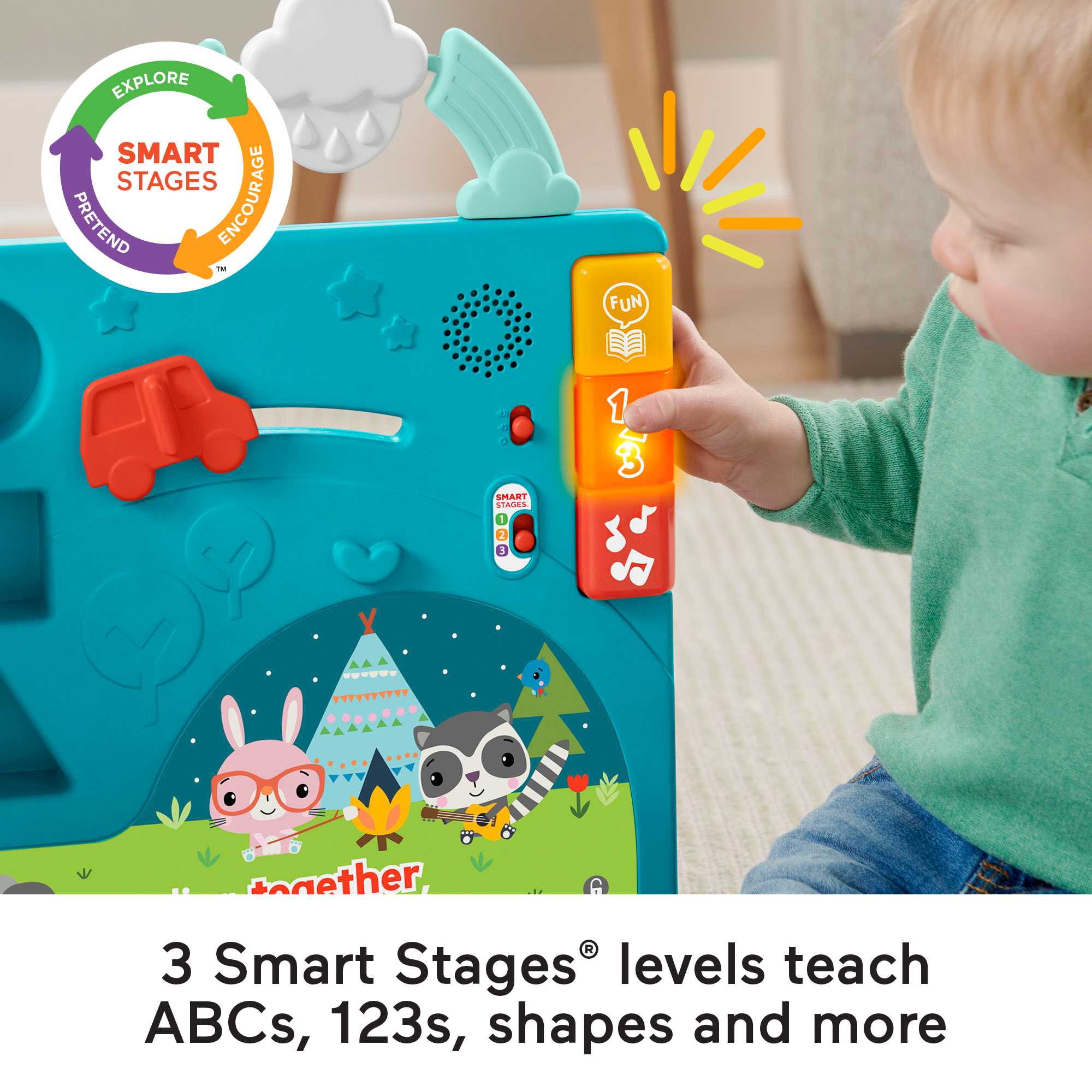 Fisher-Price Sit-To-Stand Giant Activity Book Infant To Toddler Learning Toy Play Center