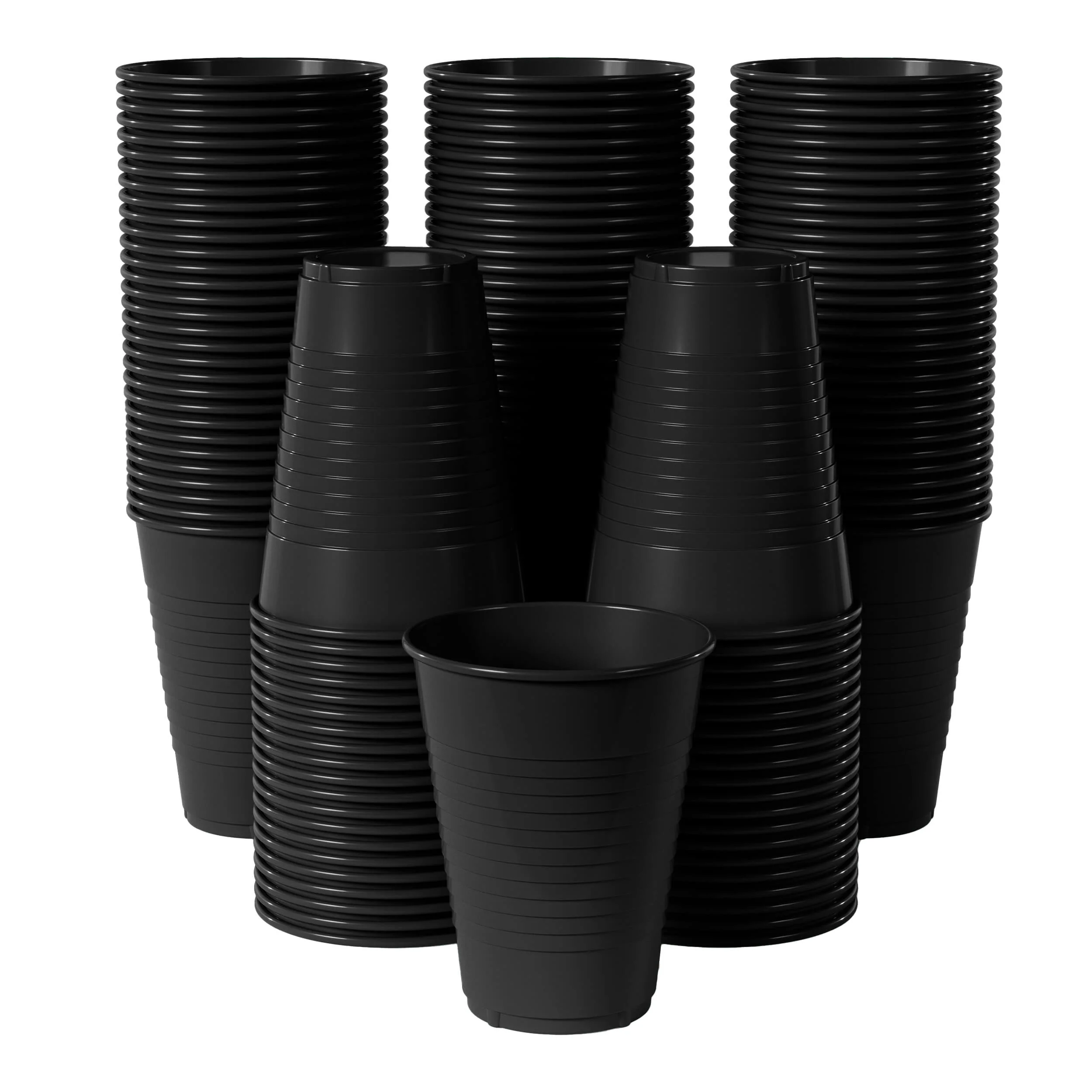 12 Oz. Black Plastic Cups | 50 Count