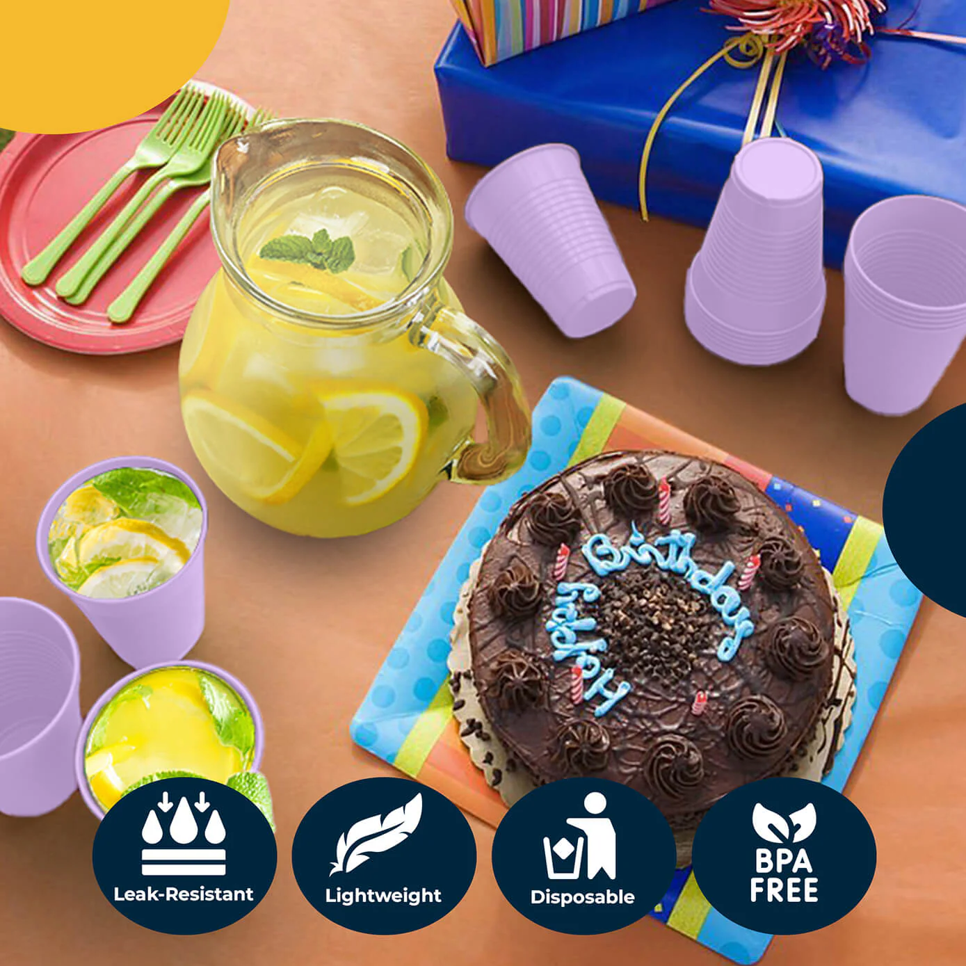 12 Oz. Lavender Plastic Cups | 50 Count