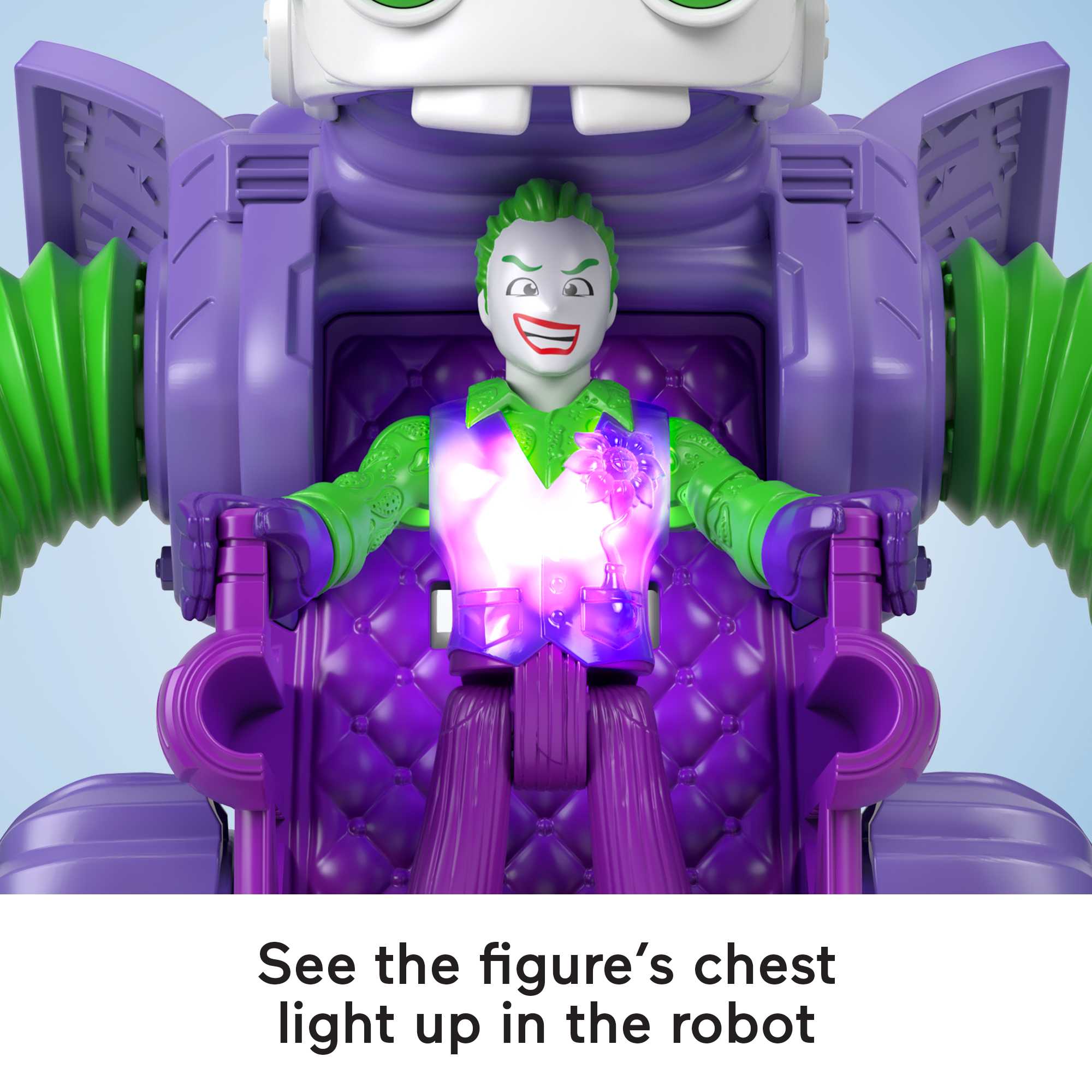 Imaginext DC Super Friends the Joker Battling Robot, 3-Piece Figure Set With Lights For Preschool Kids