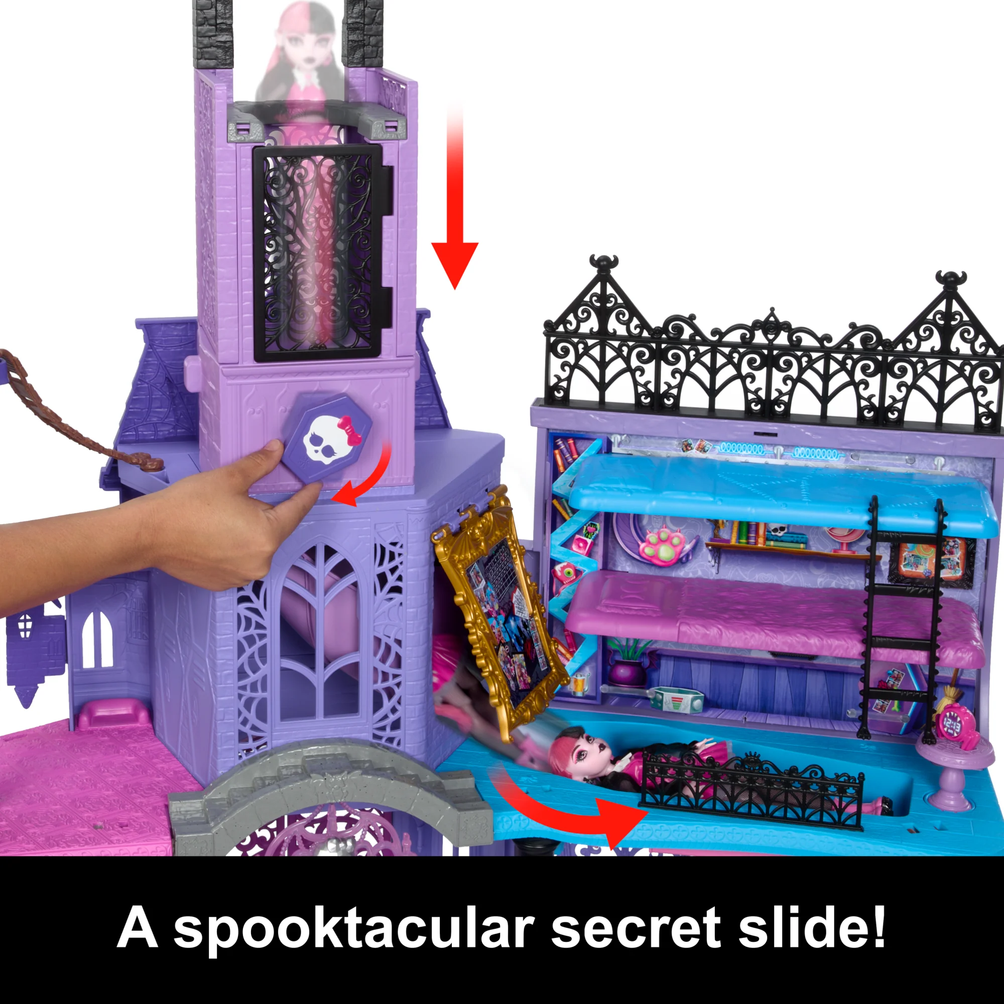 Monster High Haunted High School Doll House With 35+ Pieces Of Furniture And Accessories
