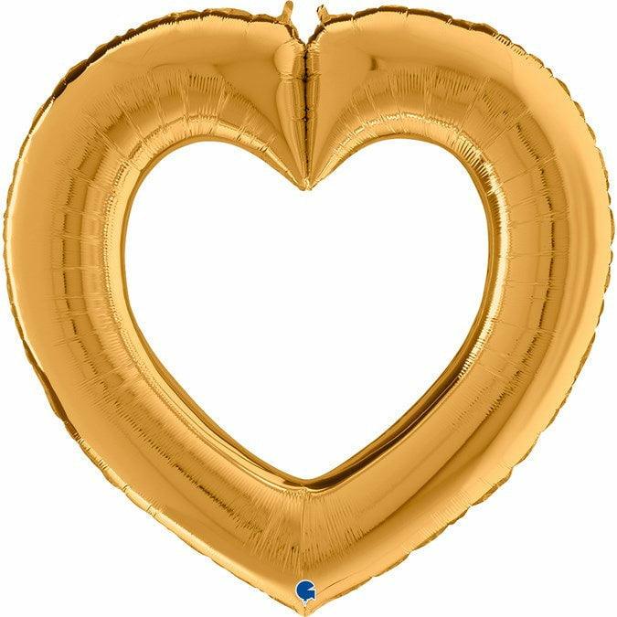 Grabo Gold Linky Heart 41in Foil Balloon