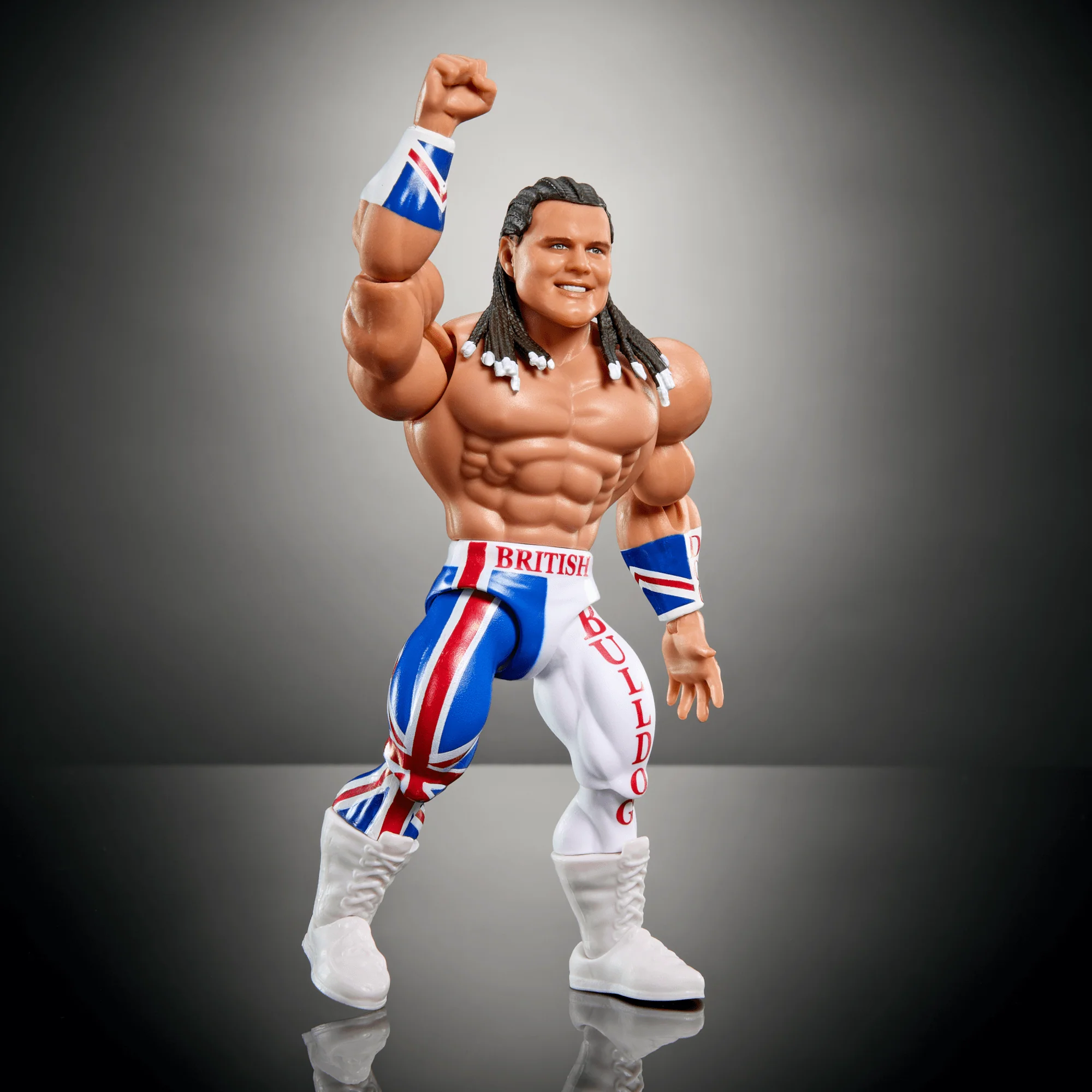 WWE Superstars The British Bulldog Action Figure & Accessories Set, 6-inch Retro Collectible