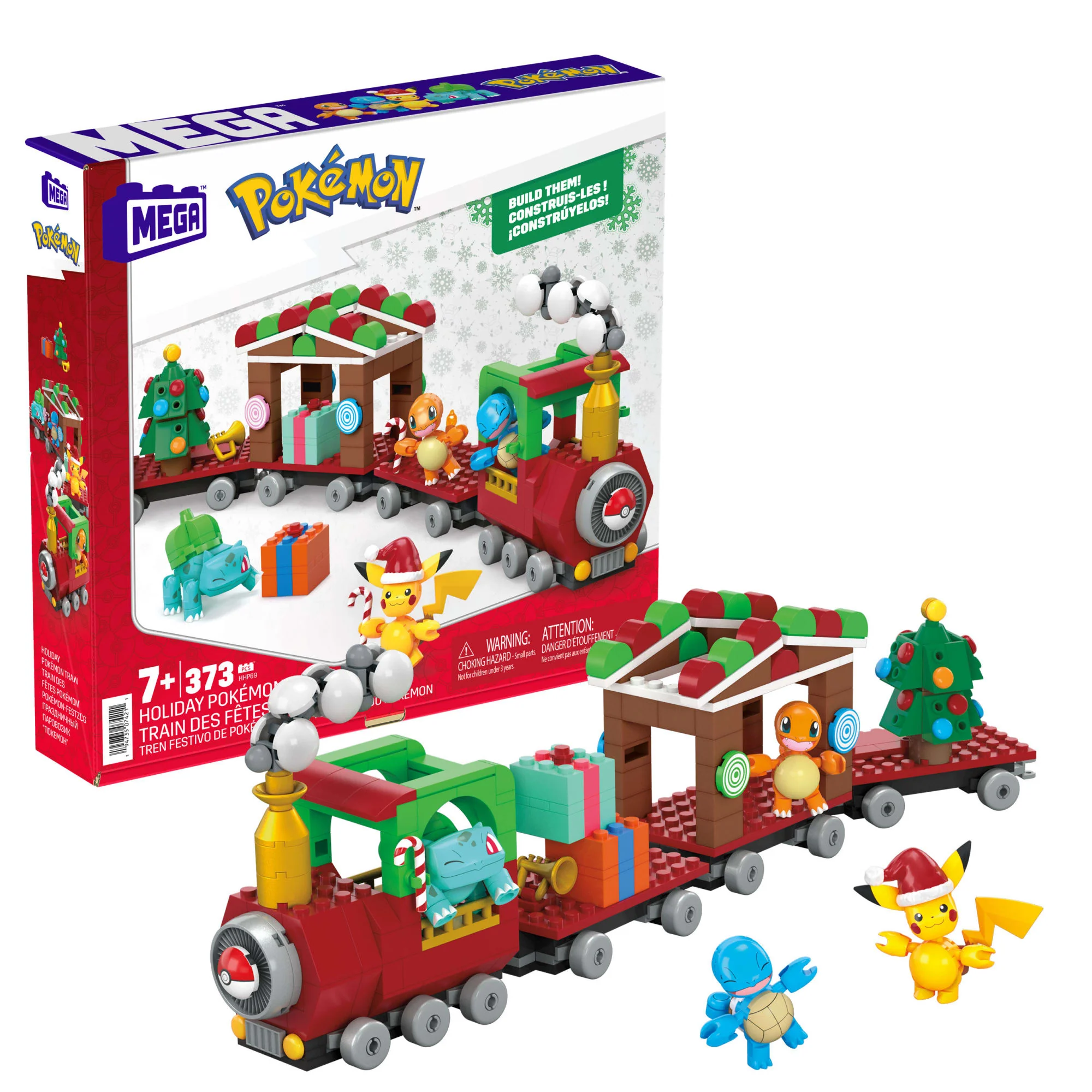 MEGA Pok��mon Holiday Train Building Set With 373 Pieces And Festive Surprises