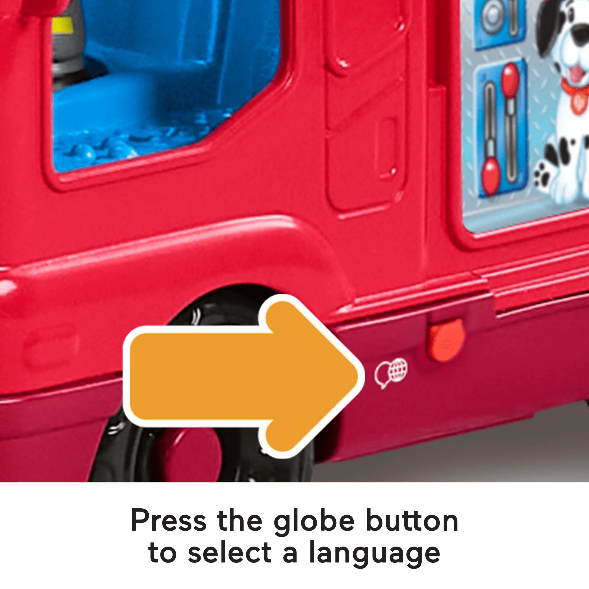 Fisher-Price Little People Fire Truck Musical Toddler Toy With Lights & 2 Figures, Multilanguage Version