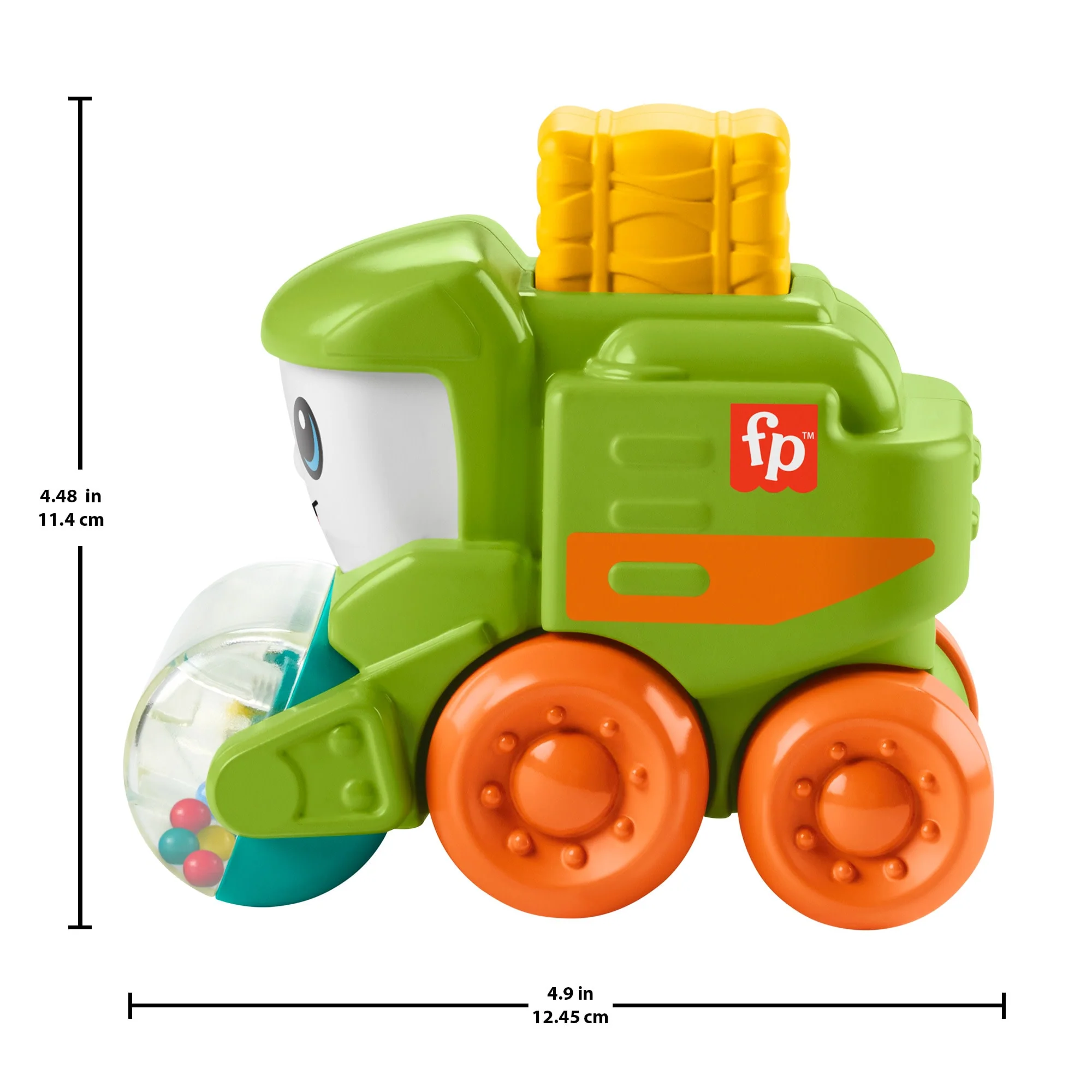 Fisher-Price Rollin�� Tractor Push-Along Toy Vehicle For infants With Fine Motor Activities