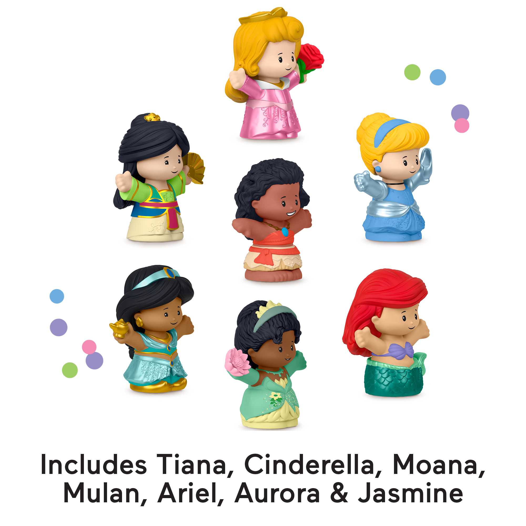 Fisher-Price Little People Disney Princess Toys, 7-Figure Pack For Toddlers And Preschool Kids