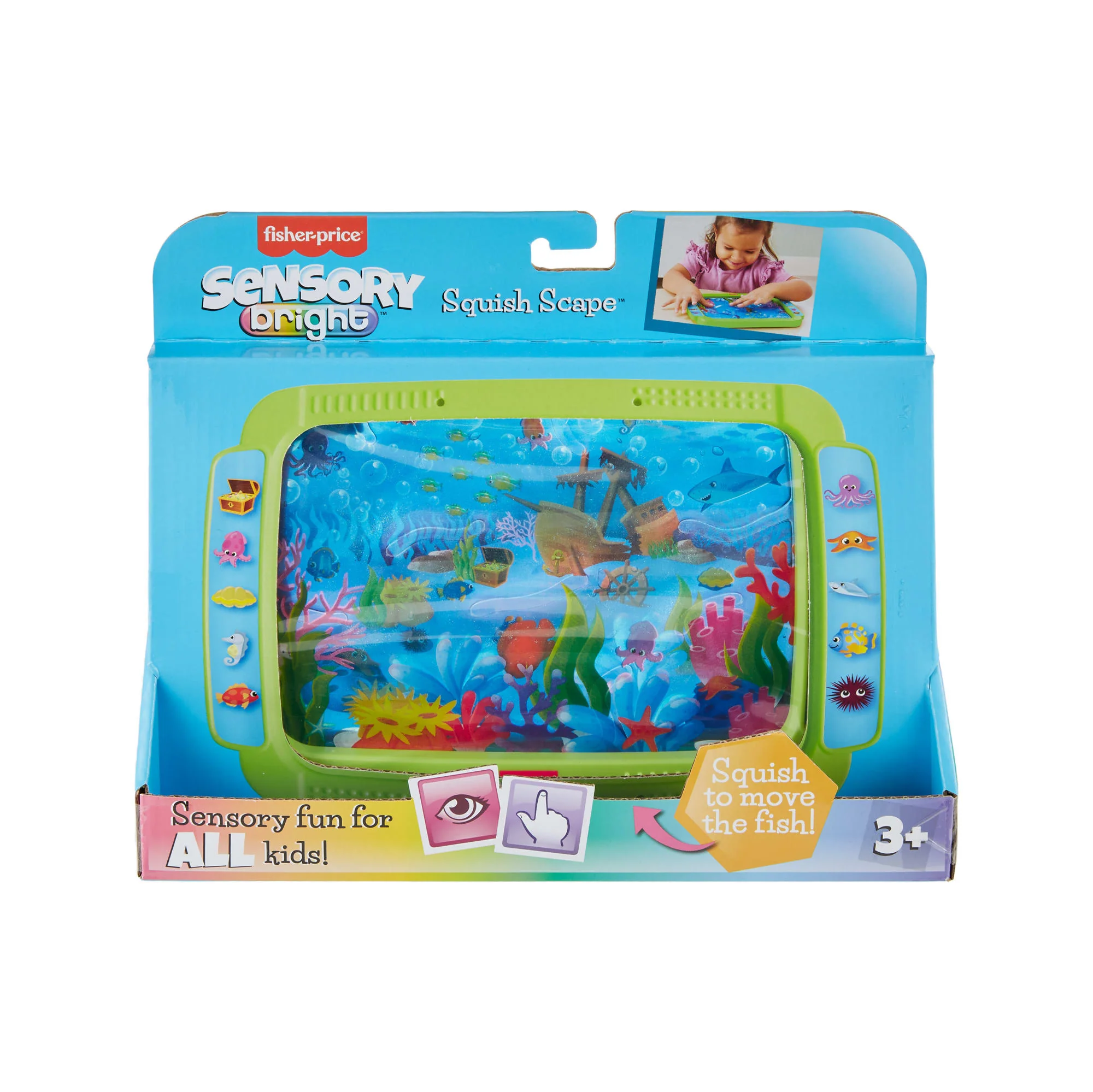 Fisher-Price Sensory Bright Squish Scape Tablet Toy For Preschool Tactile Sensory Play, 1 Piece