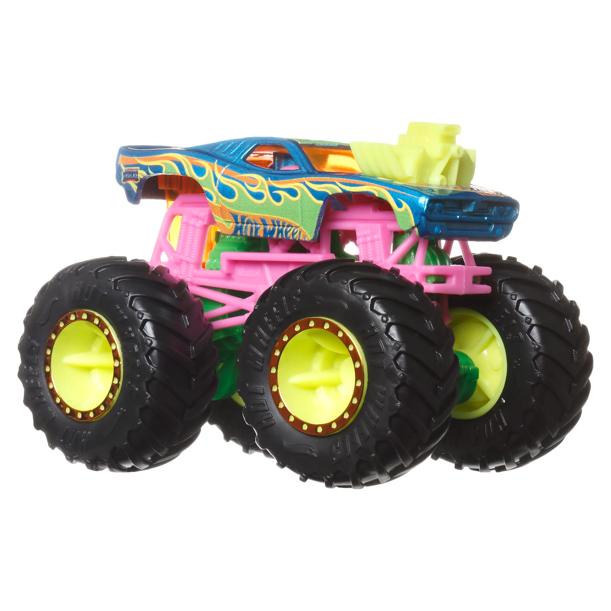 Hot Wheels Monster Trucks Veh��culo de Juguete Cami��n Ne��n Rodger Dodger + Speed Bump