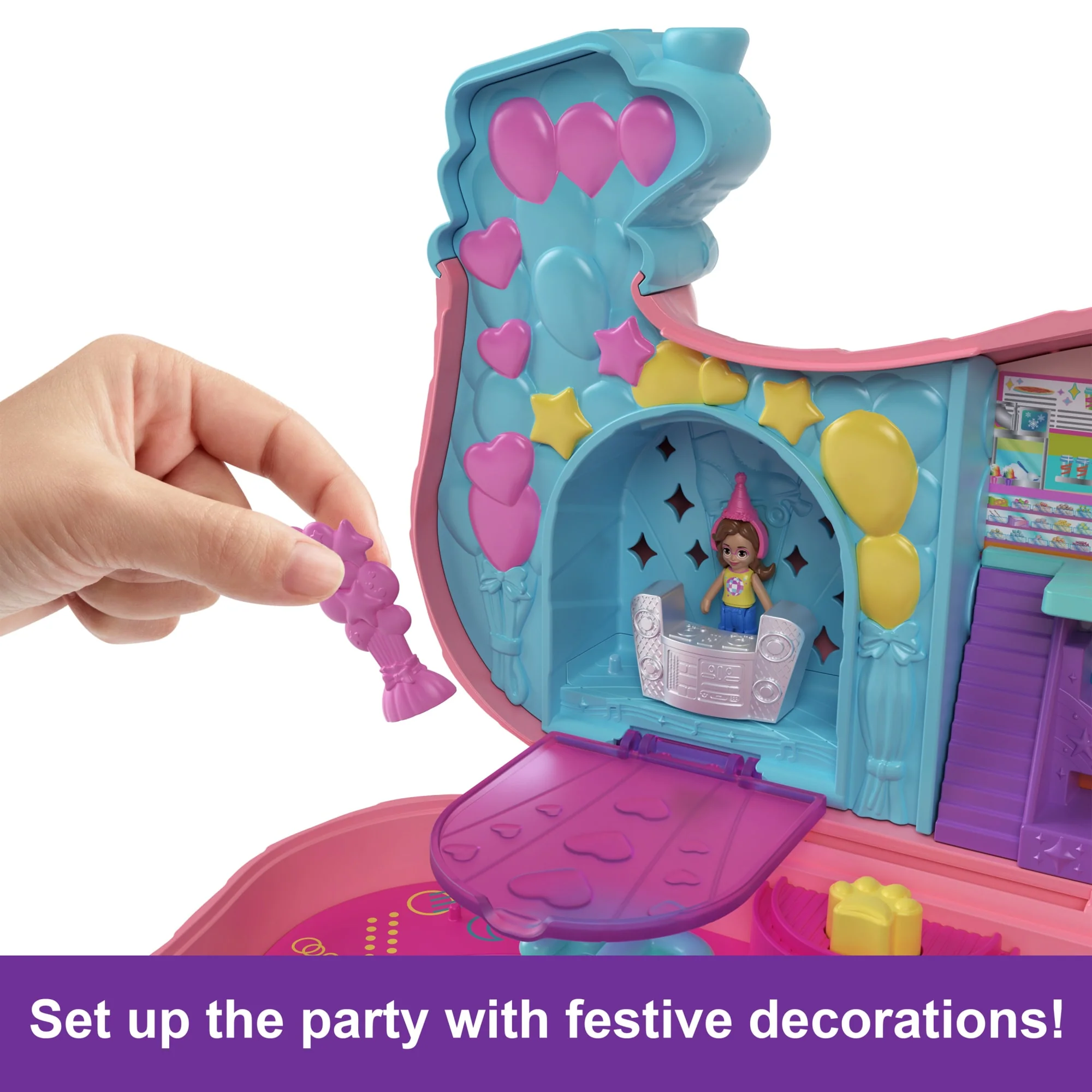 Polly Pocket Puppy Party Large Compact 2-In-1 Playset With 2 Dolls & Birthday Accessories