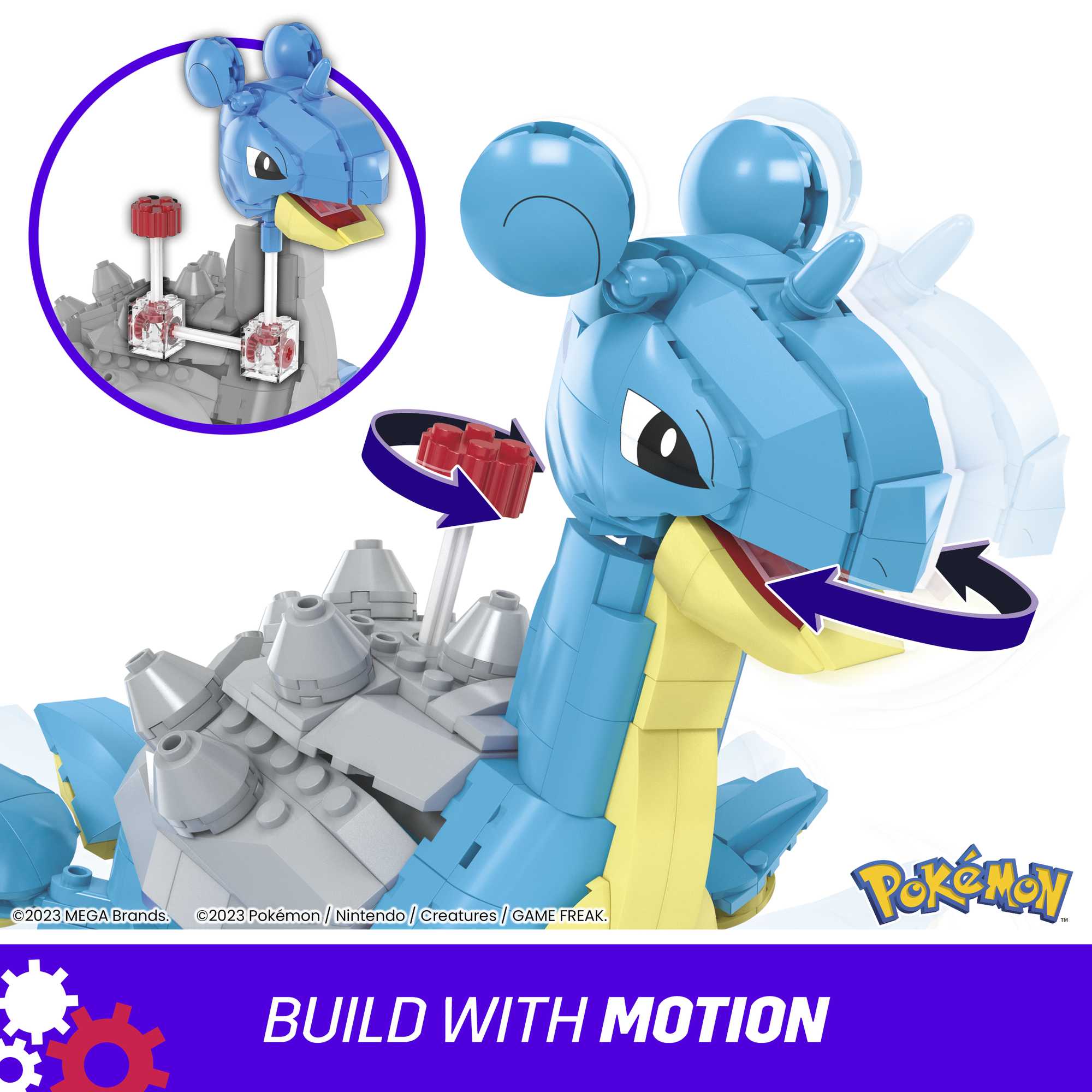 MEGA Pok��mon Lapras Building Toy Kit With Action Figure (527 Pieces) For Kids