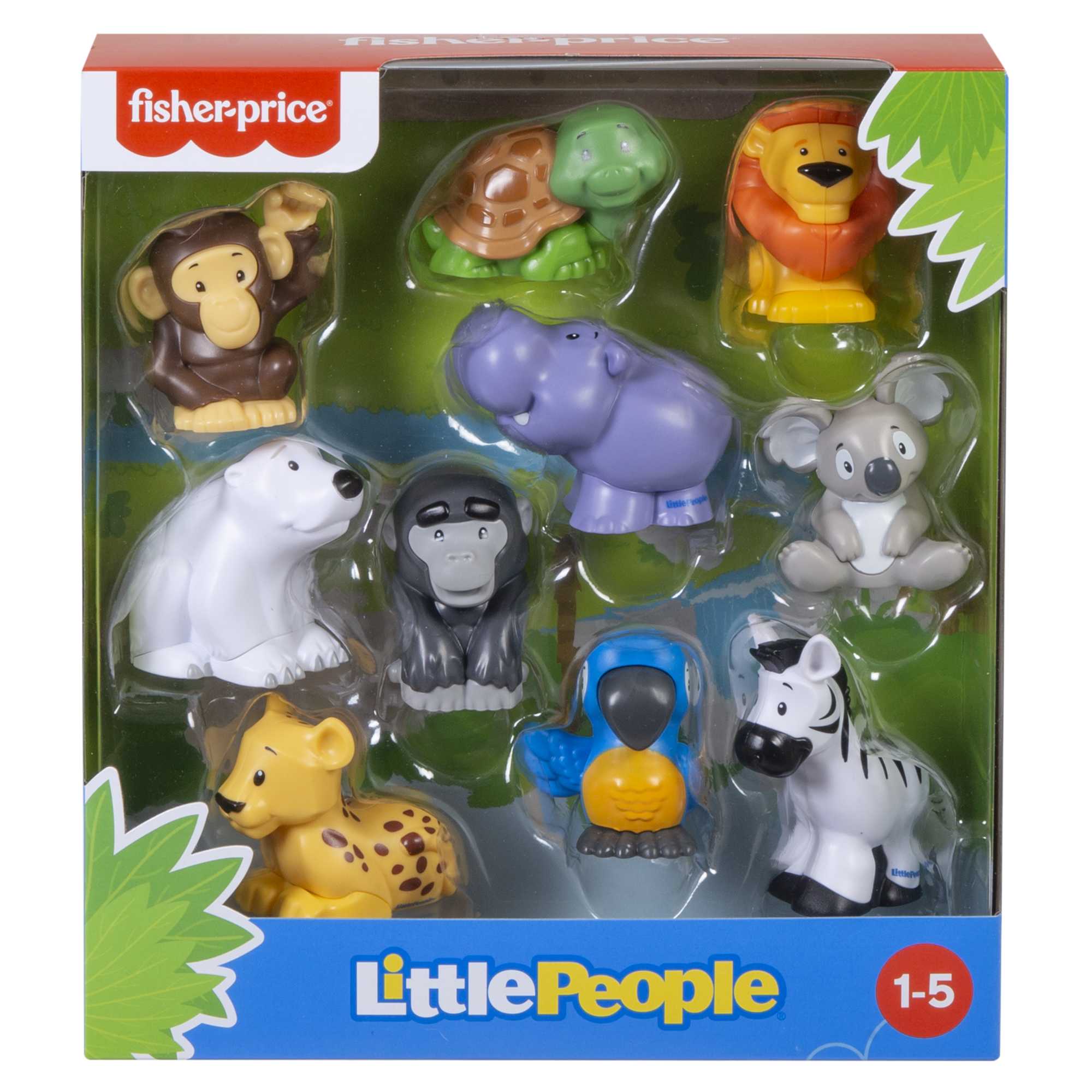 Fisher-Price Little People 10-Piece Animal Pack Figure Set For Toddler Pretend Play