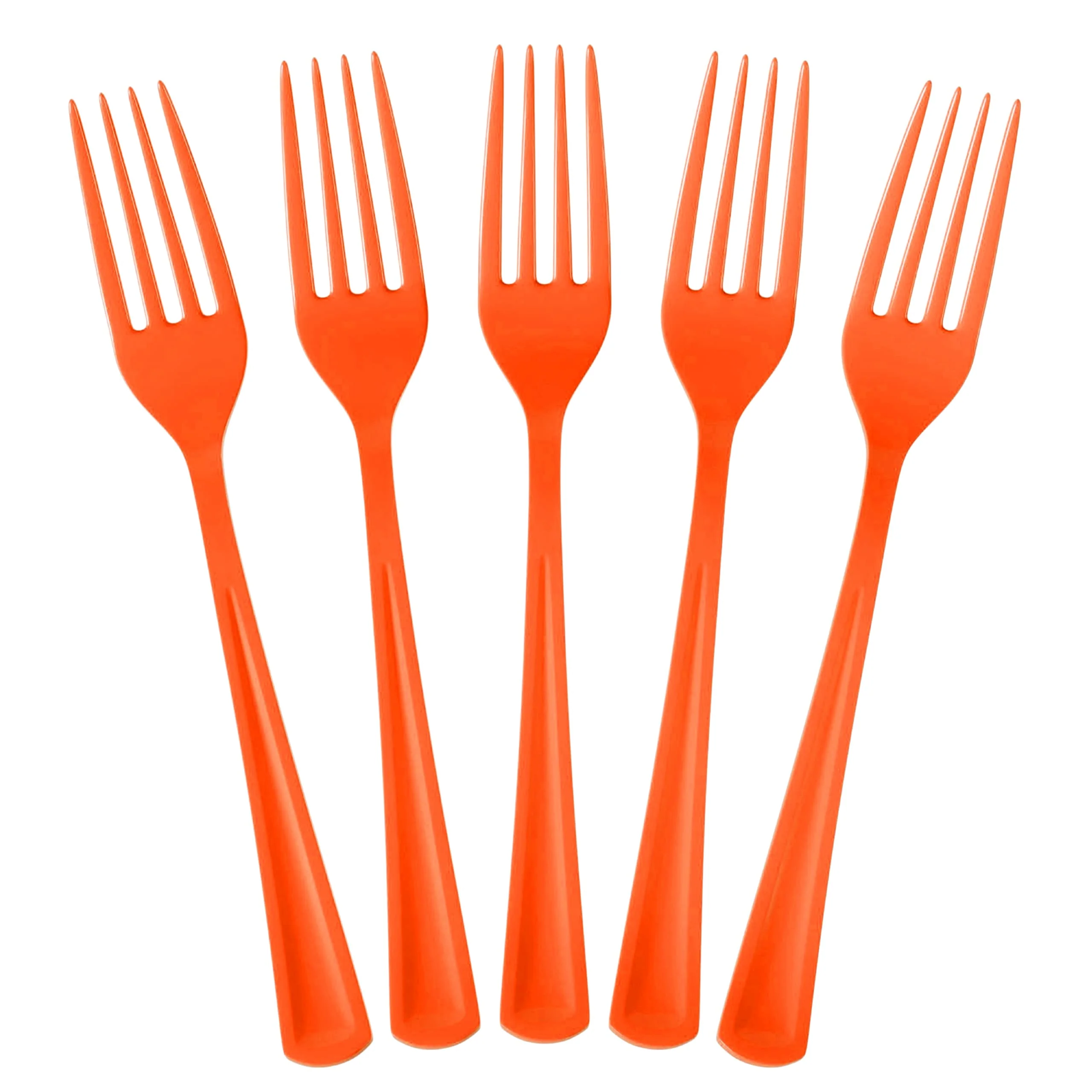 Heavy Duty Orange Plastic Forks | 50 Count