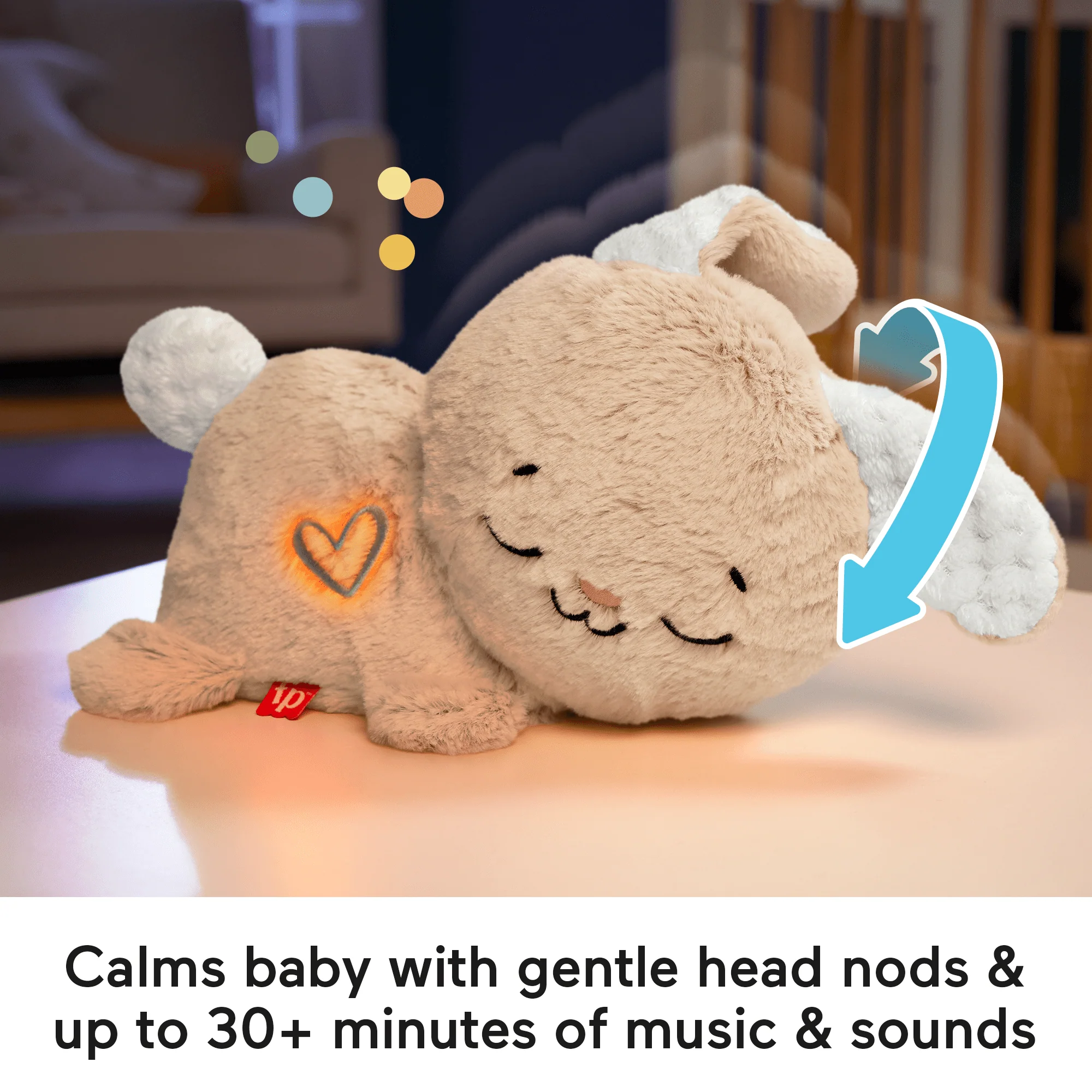 Fisher-Price Soothe & Settle Bunny Plush Baby Toy & Customizable Sound Machine With Motion