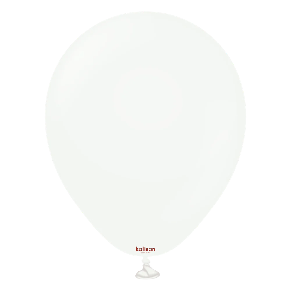 5 inch Kalisan Standard White Latex Balloons 100ct