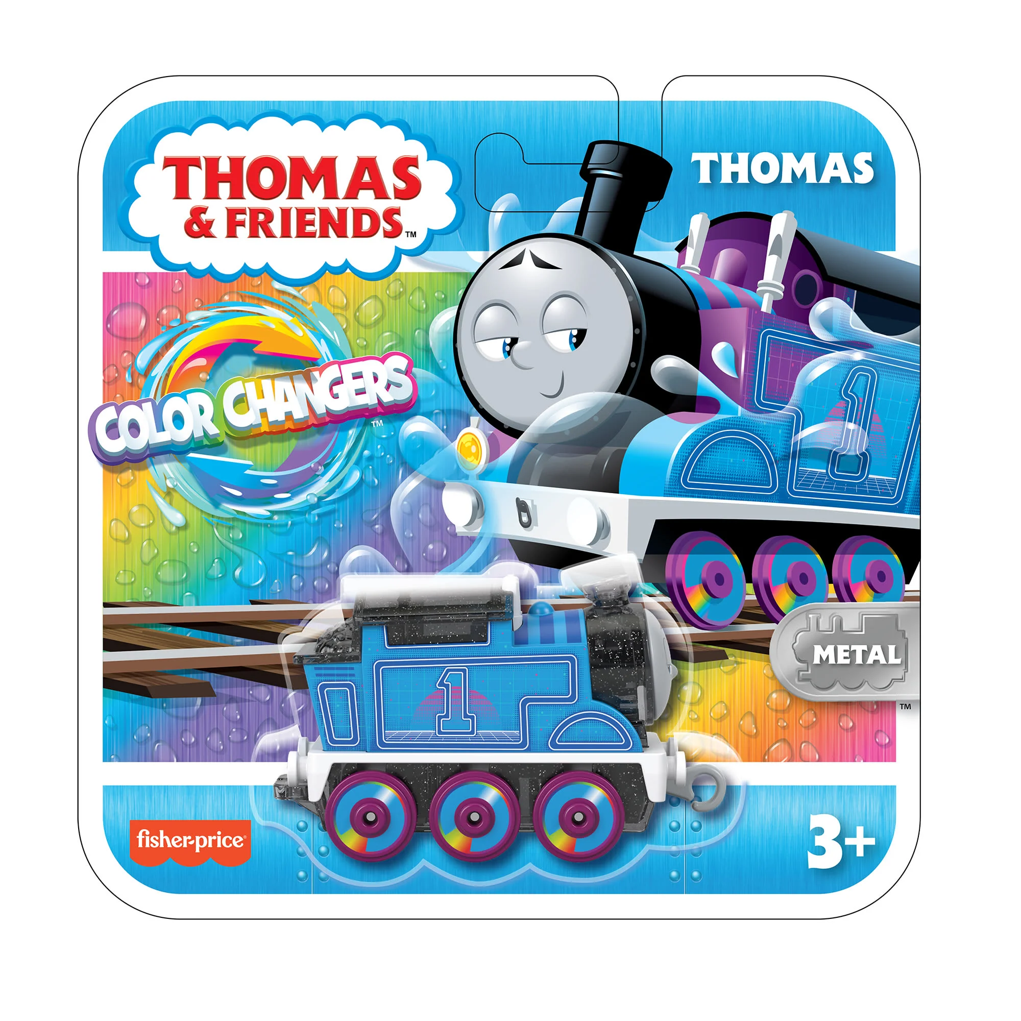 Thomas & Friends Color Changers Neon Thomas Diecast Metal Toy Train Engine For Preschool Kids