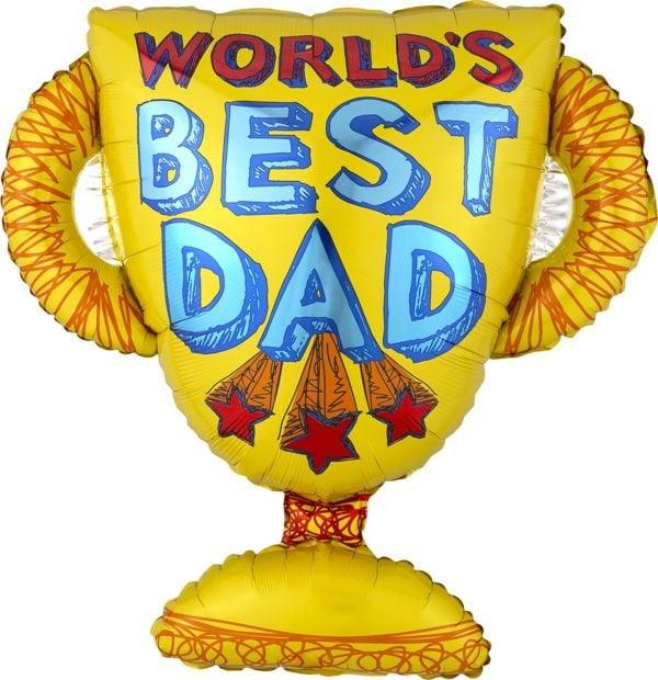 Anagram Best Dad Trophy 27in Foil Balloon FLAT