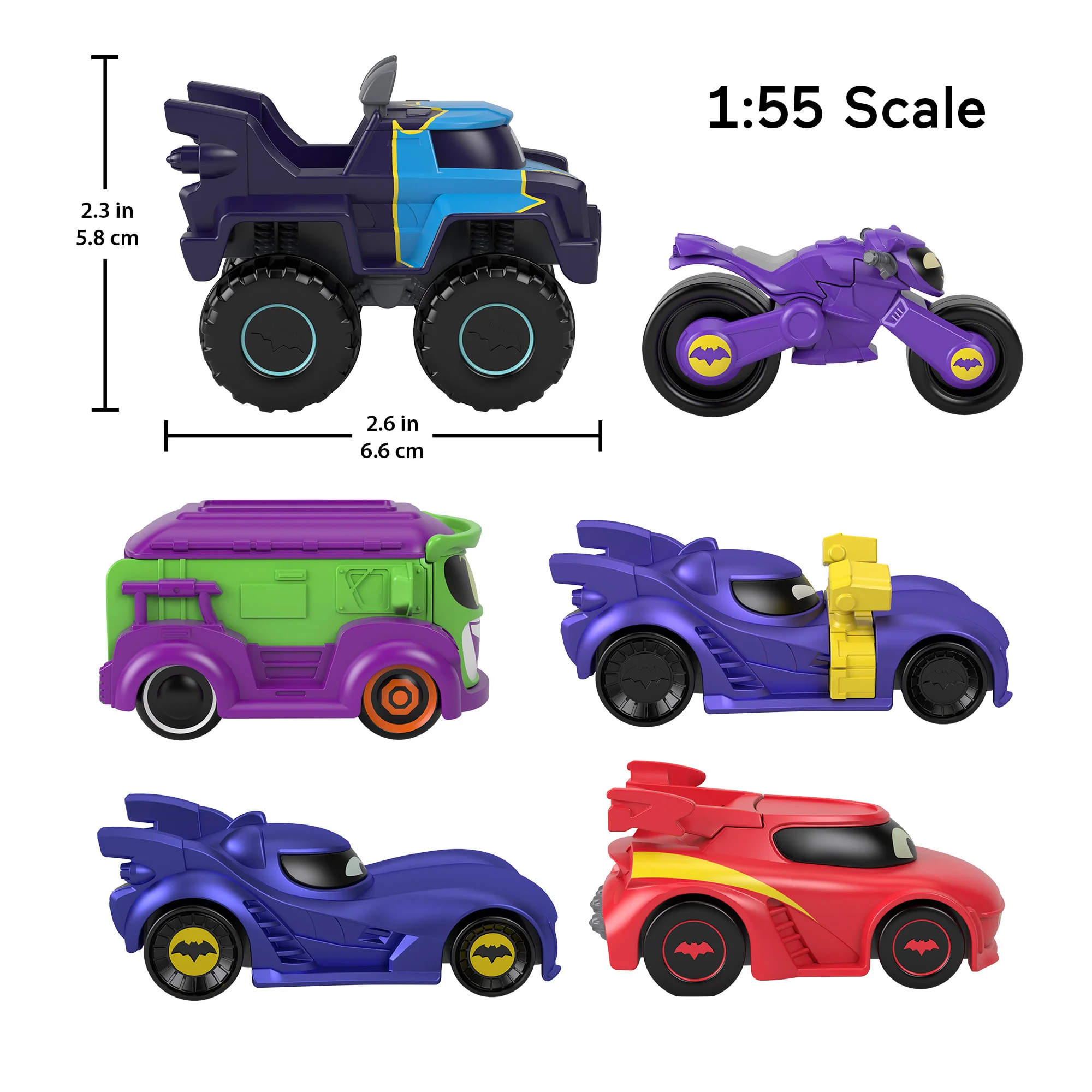 Fisher-Price DC Batwheels 1:55 Scale Diecast Toy Cars Collection, Preschool Toys